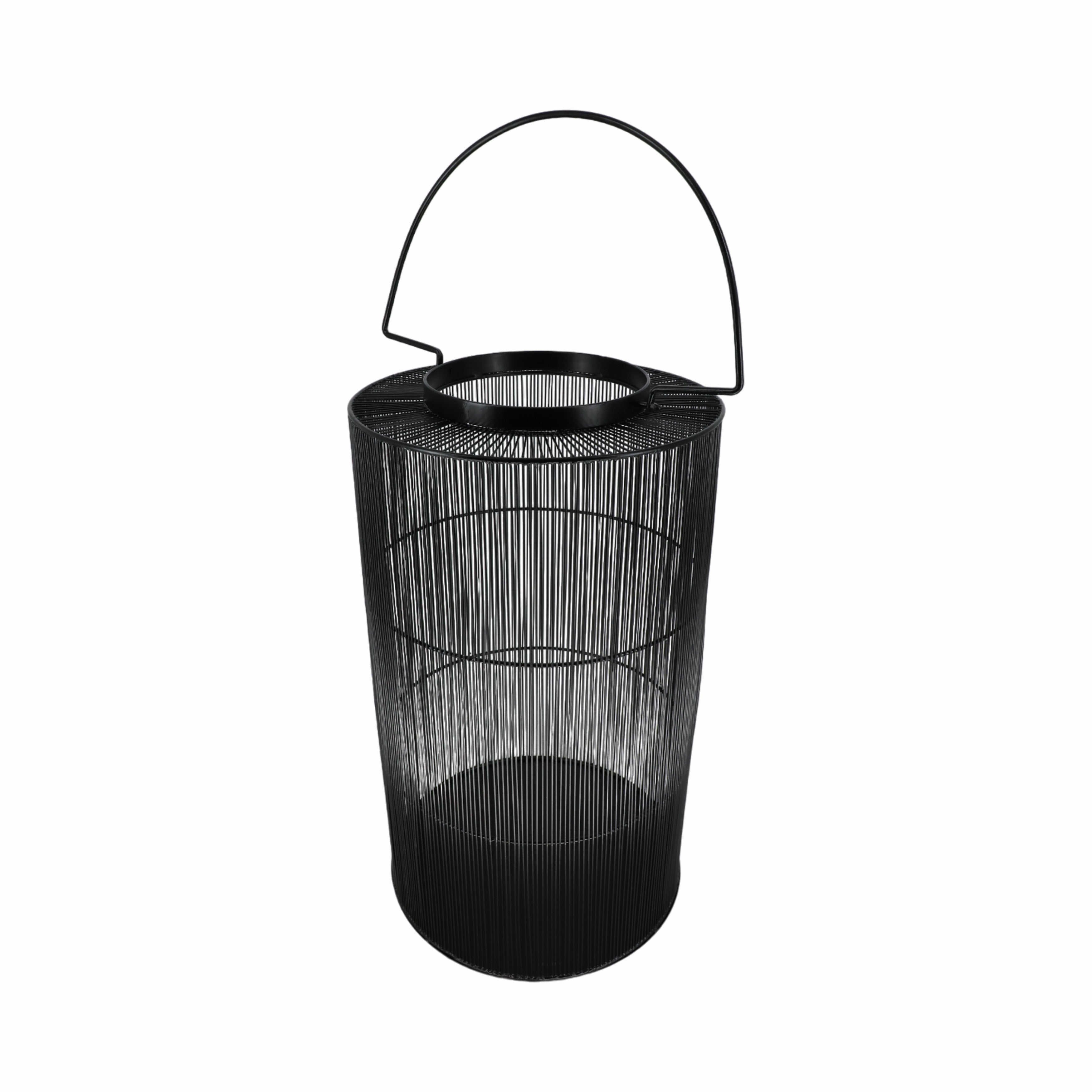 Metal 26" Wire Lantern, Black - Decor Addict, LLC