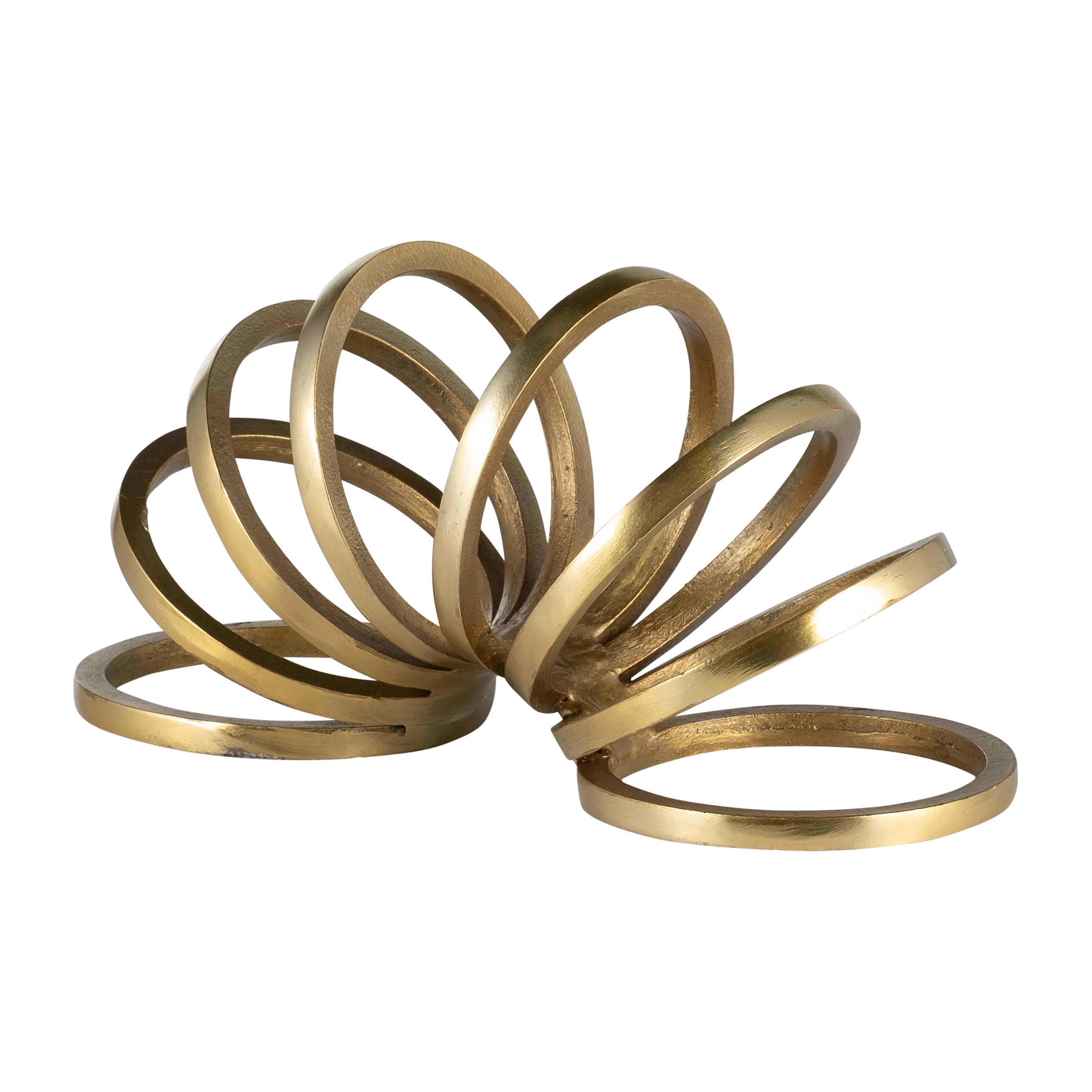 Decorative Sculpture - Gold Metal Slinky Ring, 11 in. - Decor Addict, LLC