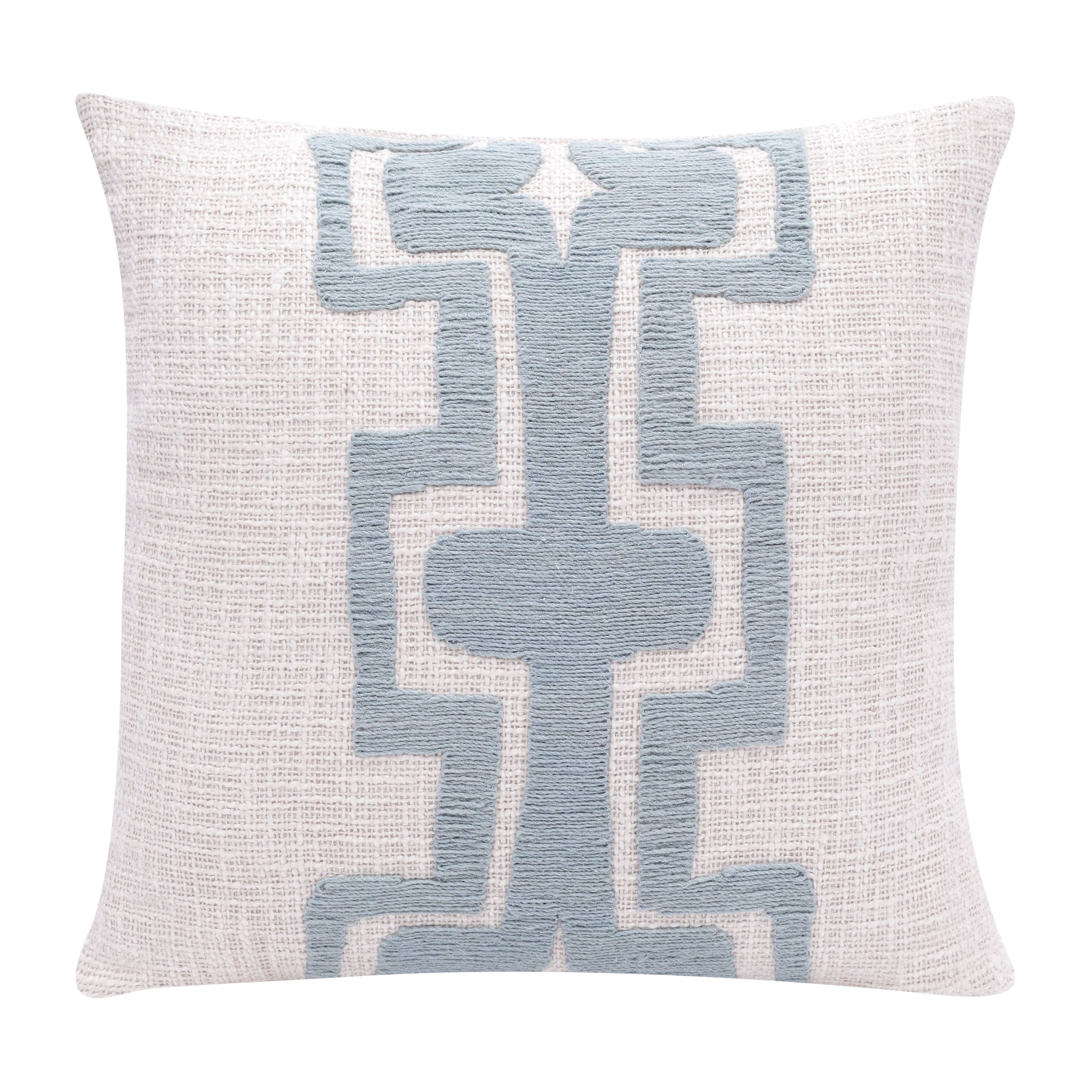 Seanna Geometric Handmade Decorative Throw Pillow: Onyx/ivory / 24" x 24" - Decor Addict, LLC