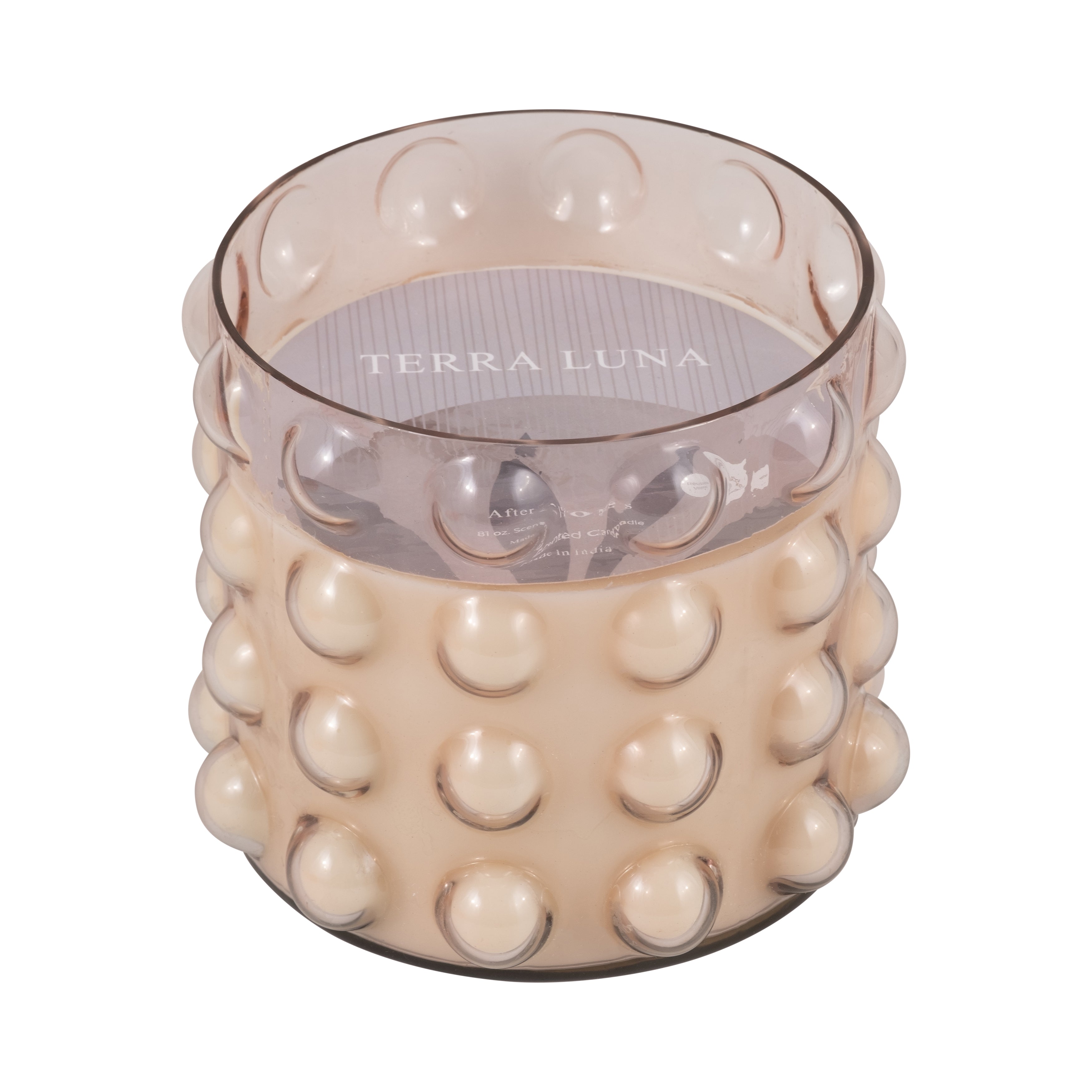 Glass, 9" 102 Oz Bubble Candle, Pink - Decor Addict, LLC