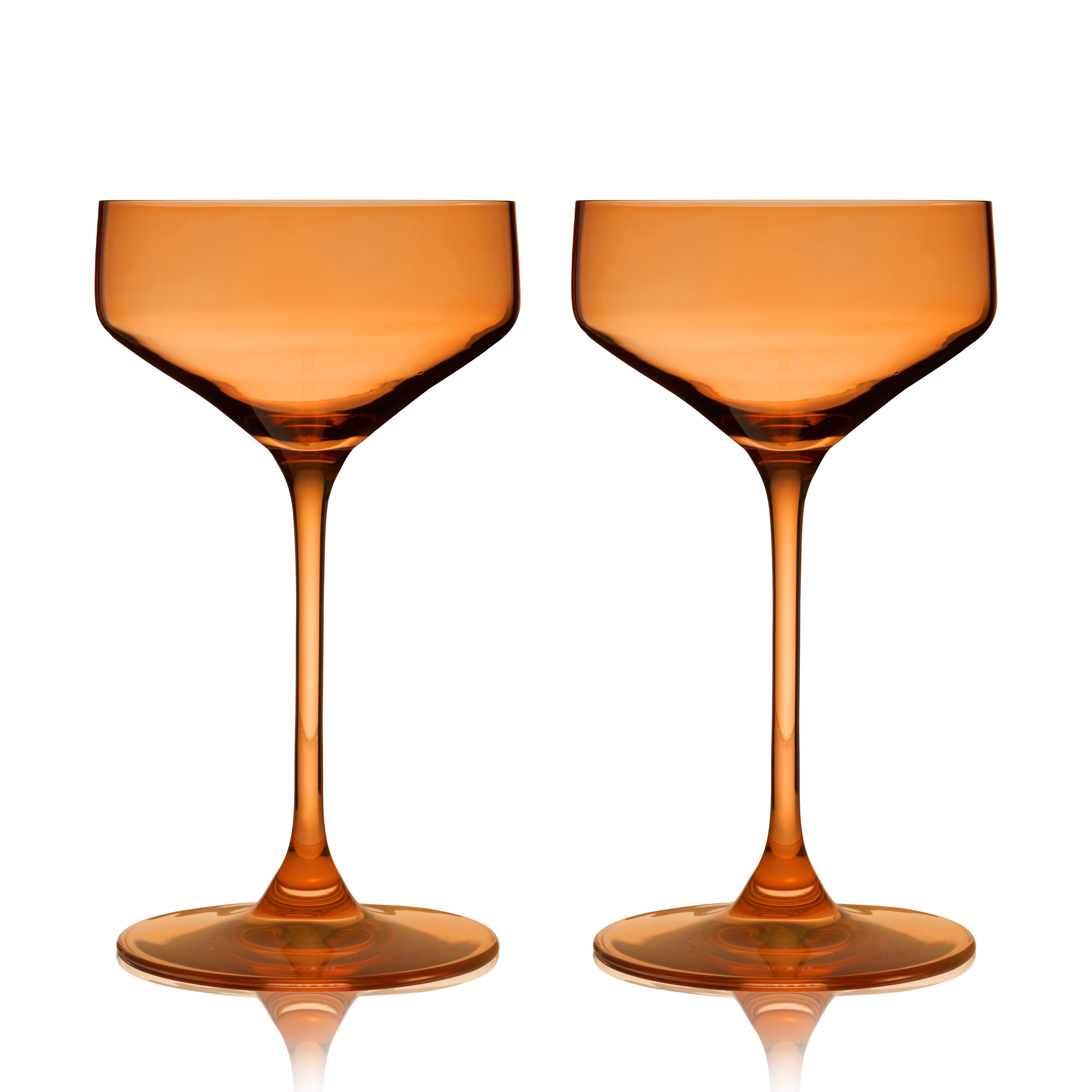 Reserve Nouveau Crystal Coupe Glasses in Amber Set of 2 - Decor Addict, LLC