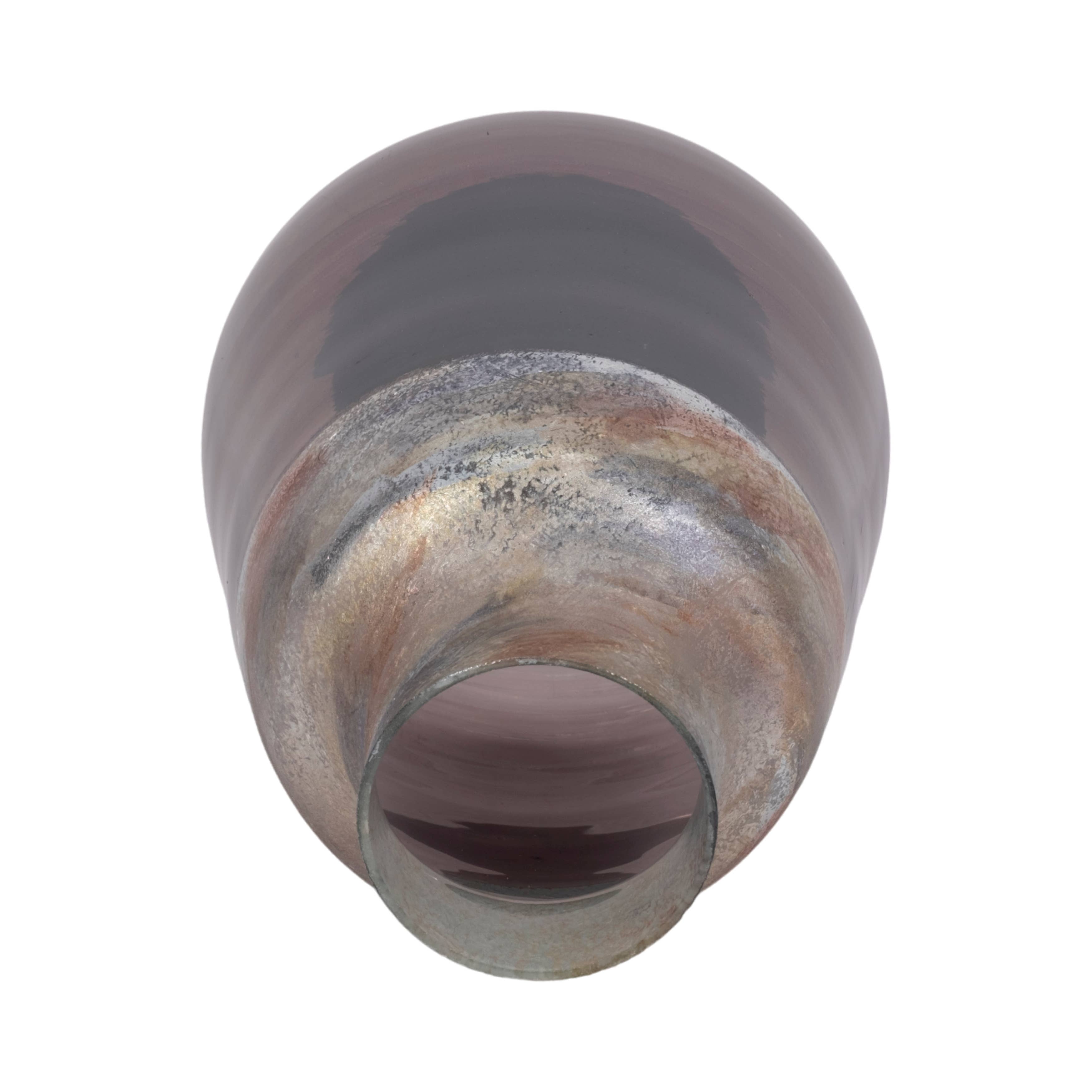 Glass Modern 2-Tone Tapered Body Vase - Gray, 12 in. - Decor Addict, LLC