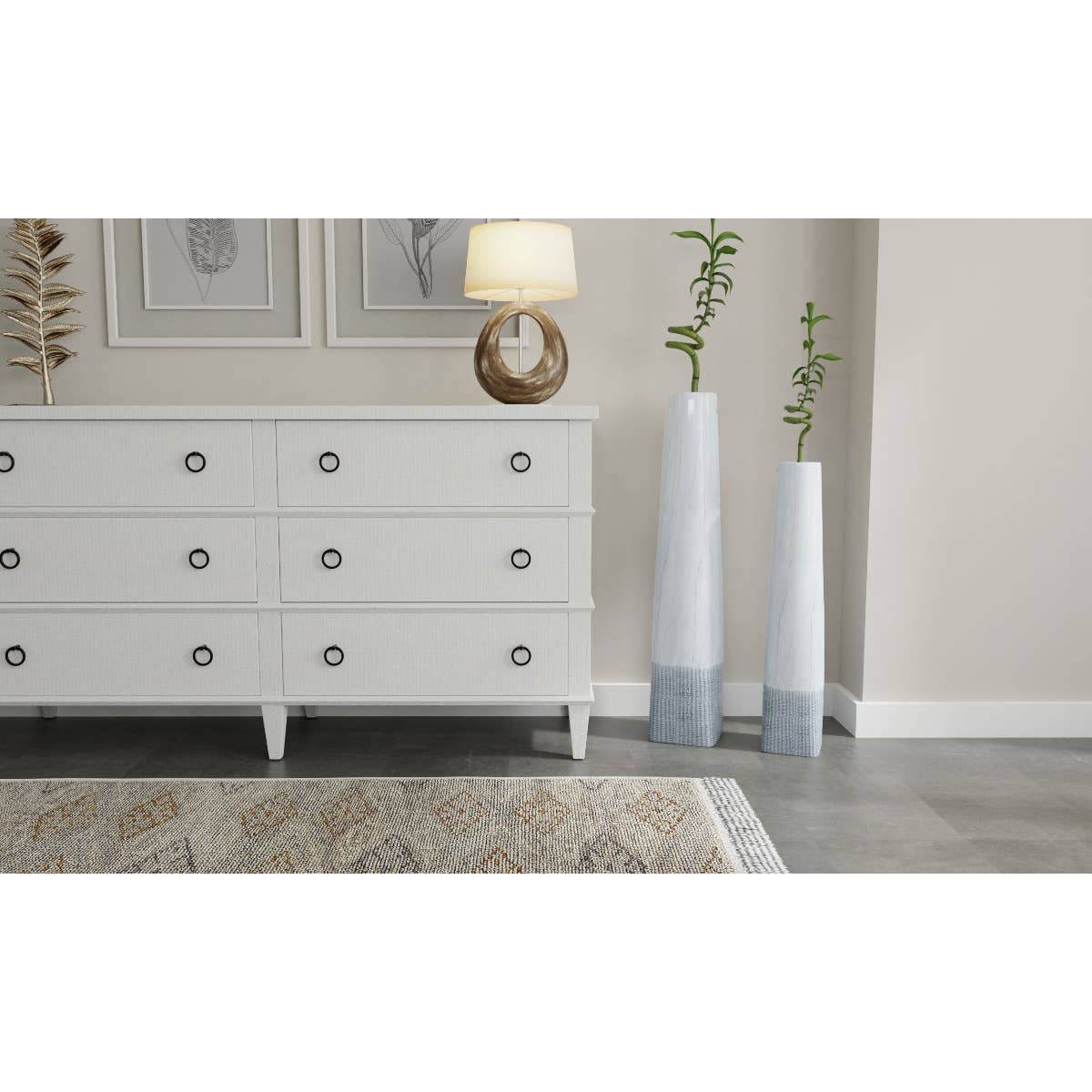 Soleil Ceramic Floor Vase, Large - Decor Addict, LLC