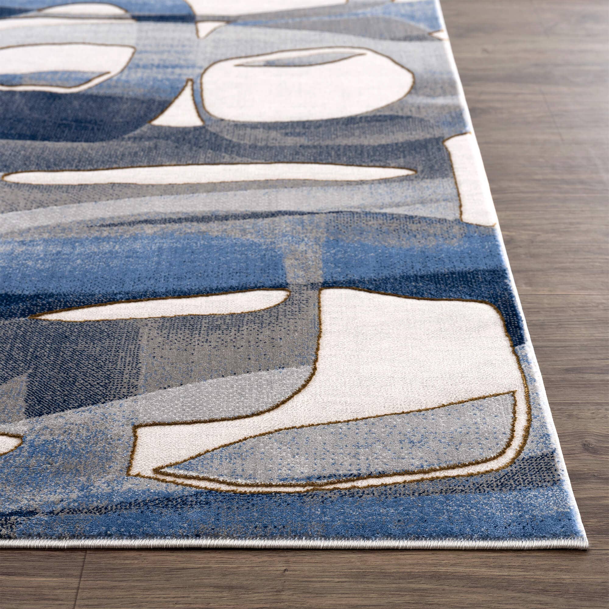 Abani Rugs Regal REG130A Blue Grey Asymmetric Circles Rug: 2' x 3' - Decor Addict, LLC