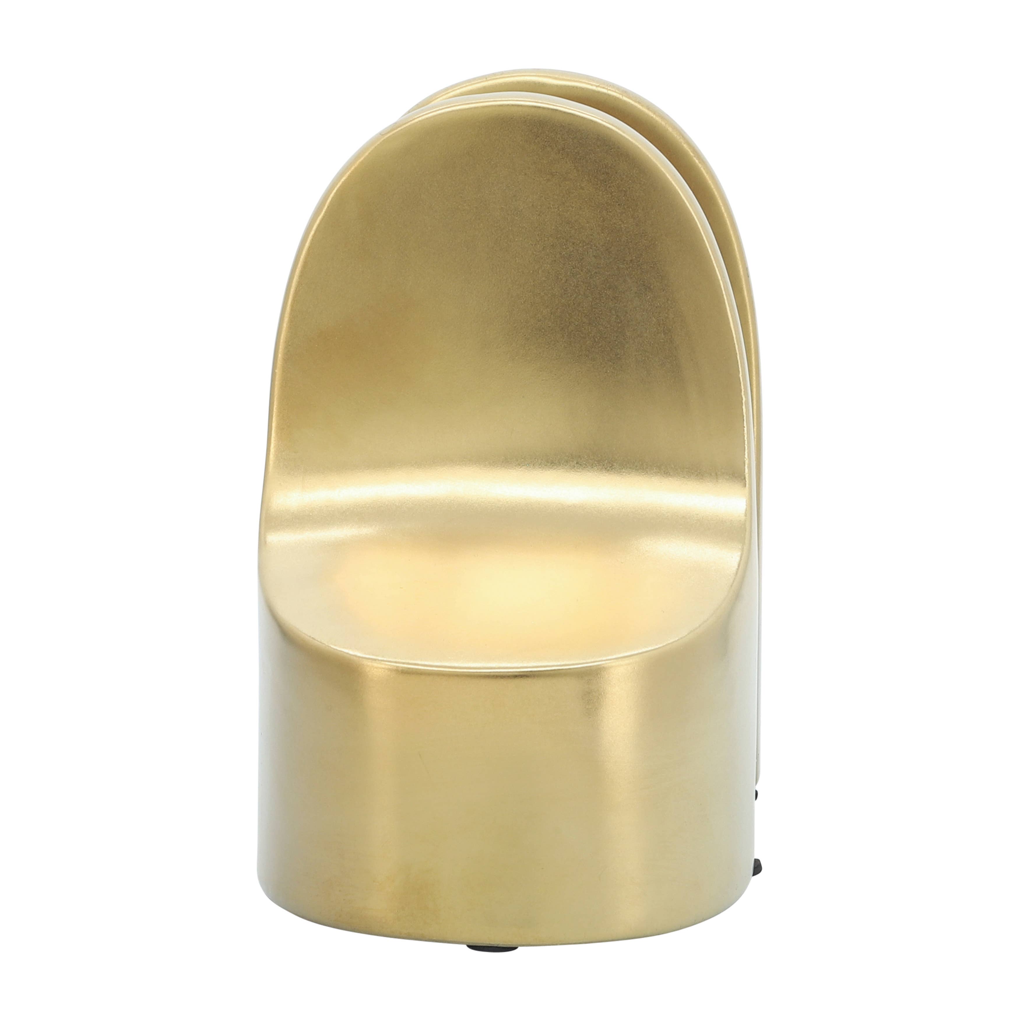 Bookends Set of 2 - Gold Ceramic Contemporary, 6 in. - Decor Addict, LLC