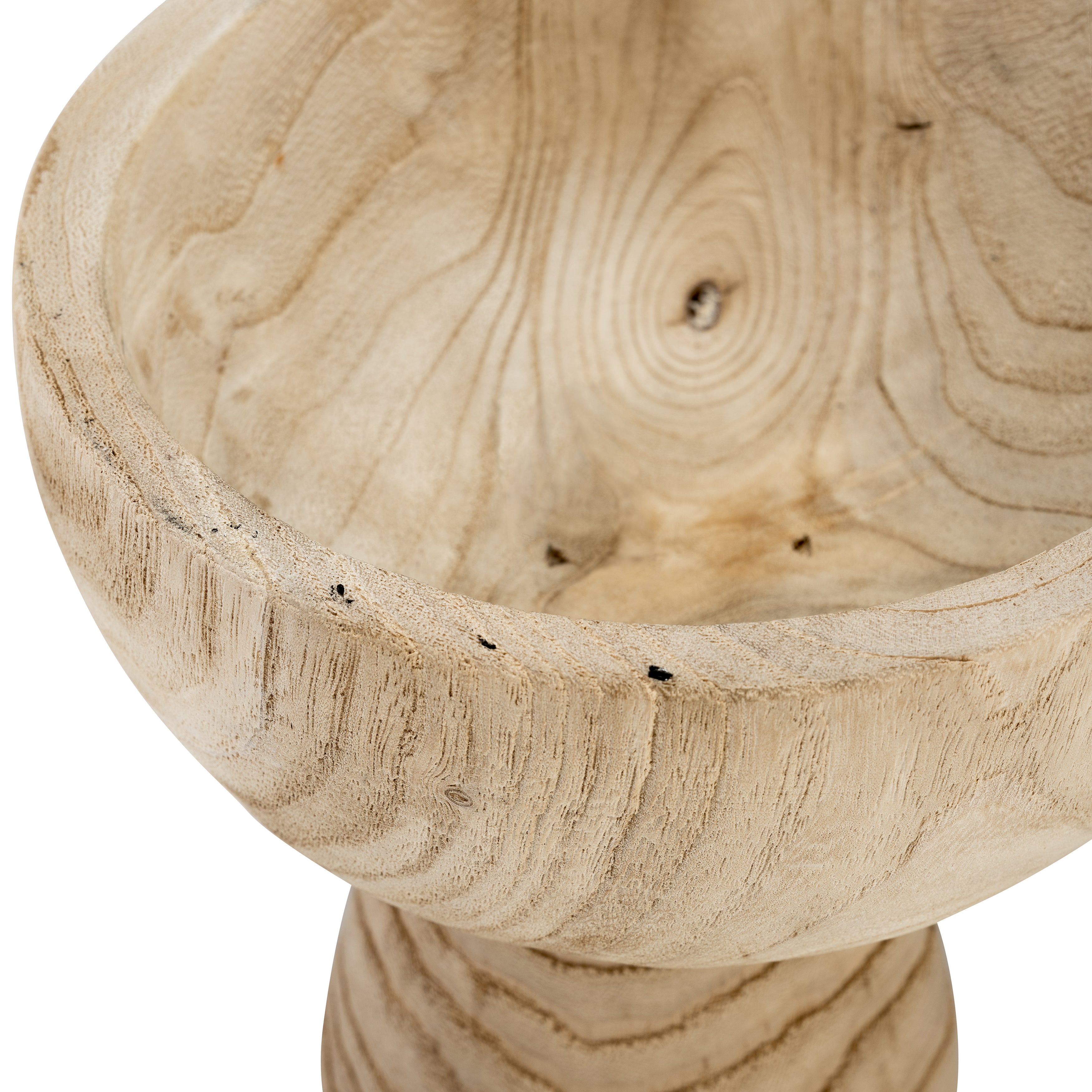 Wood, 8" Bowl W/ Stand, Natural - Decor Addict, LLC