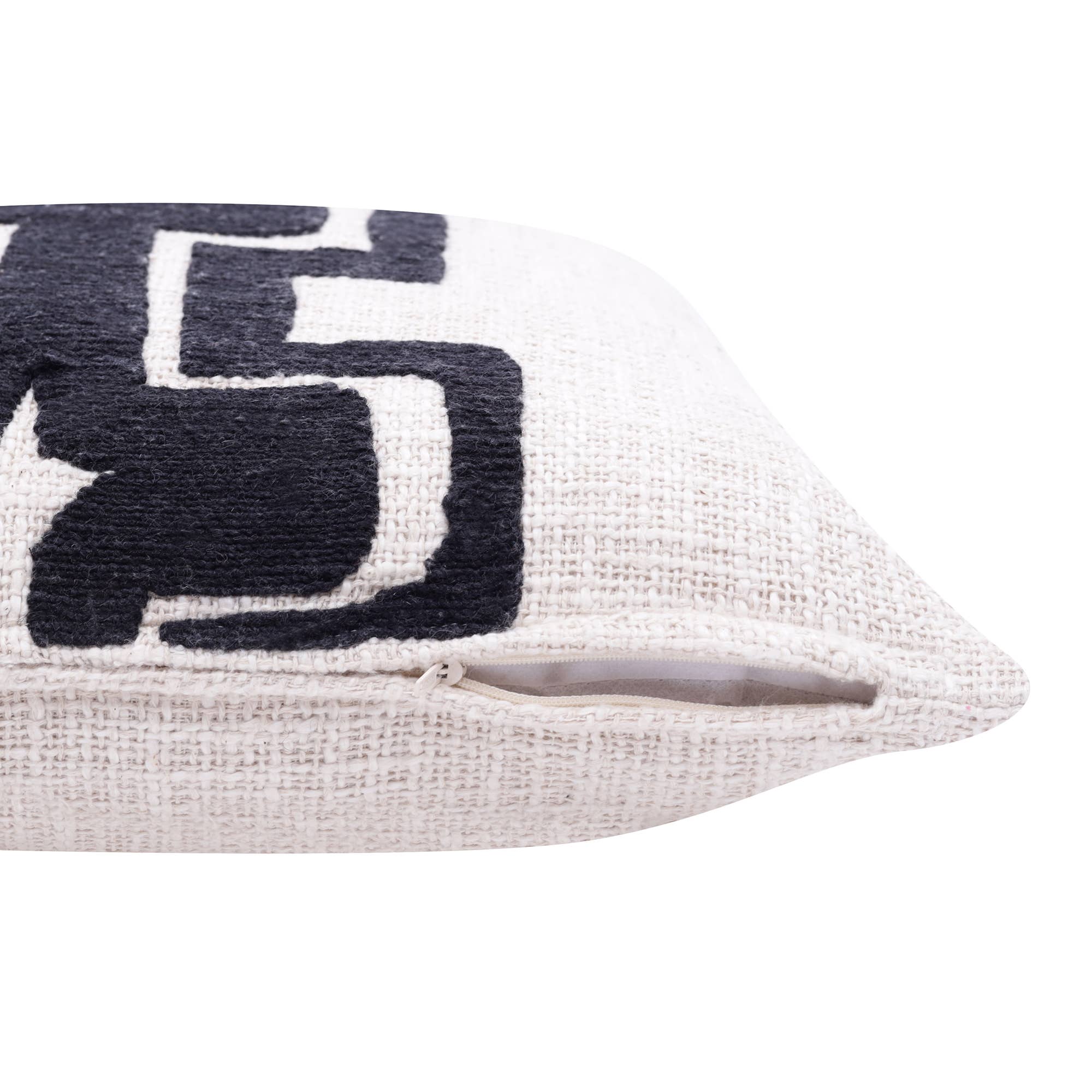 Seanna Geometric Handmade Decorative Throw Pillow: Onyx/ivory / 20" x 20" - Decor Addict, LLC