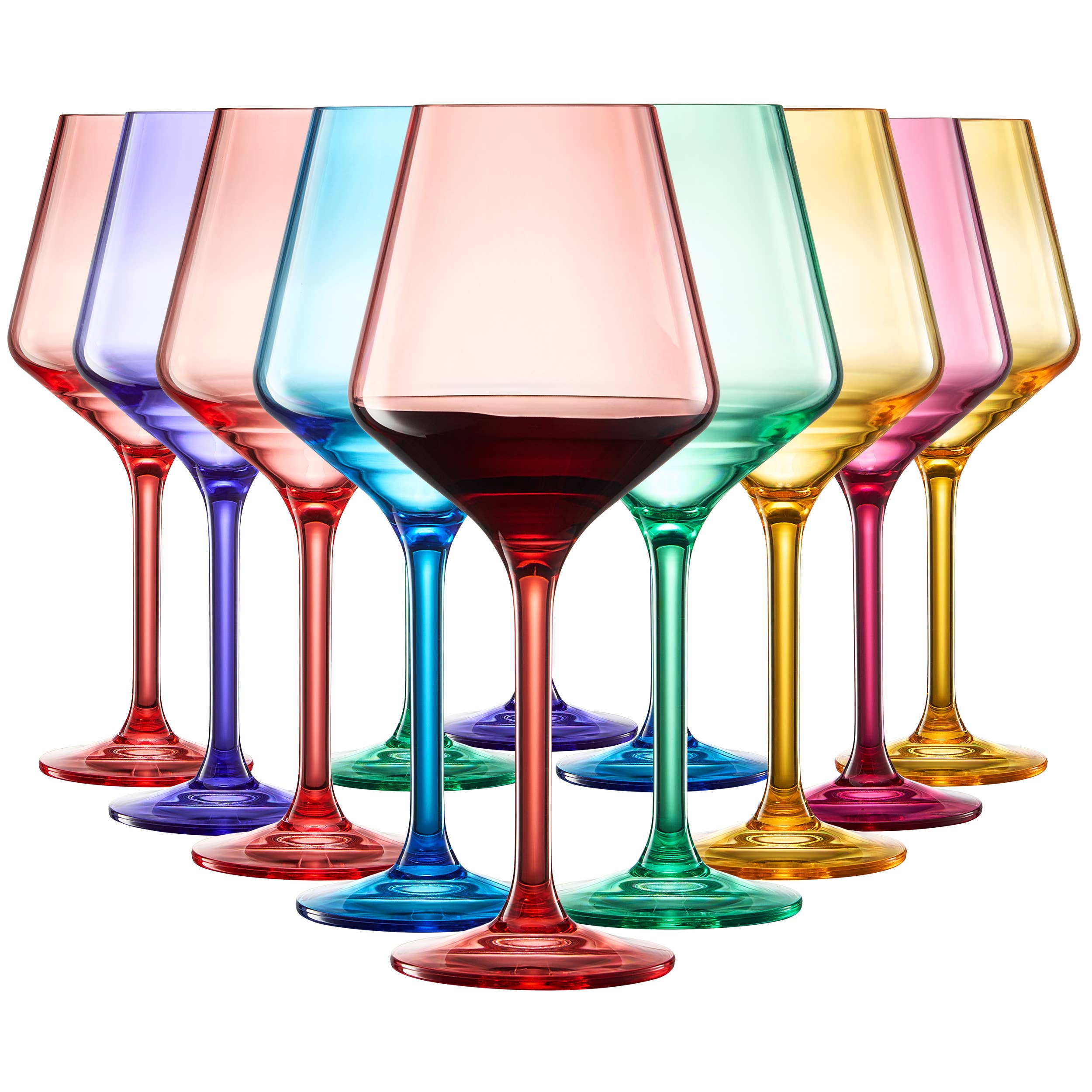 Plastic Acrylic Unbreakable Stemmed Wine Glasses, Set of 12 - Decor Addict, LLC