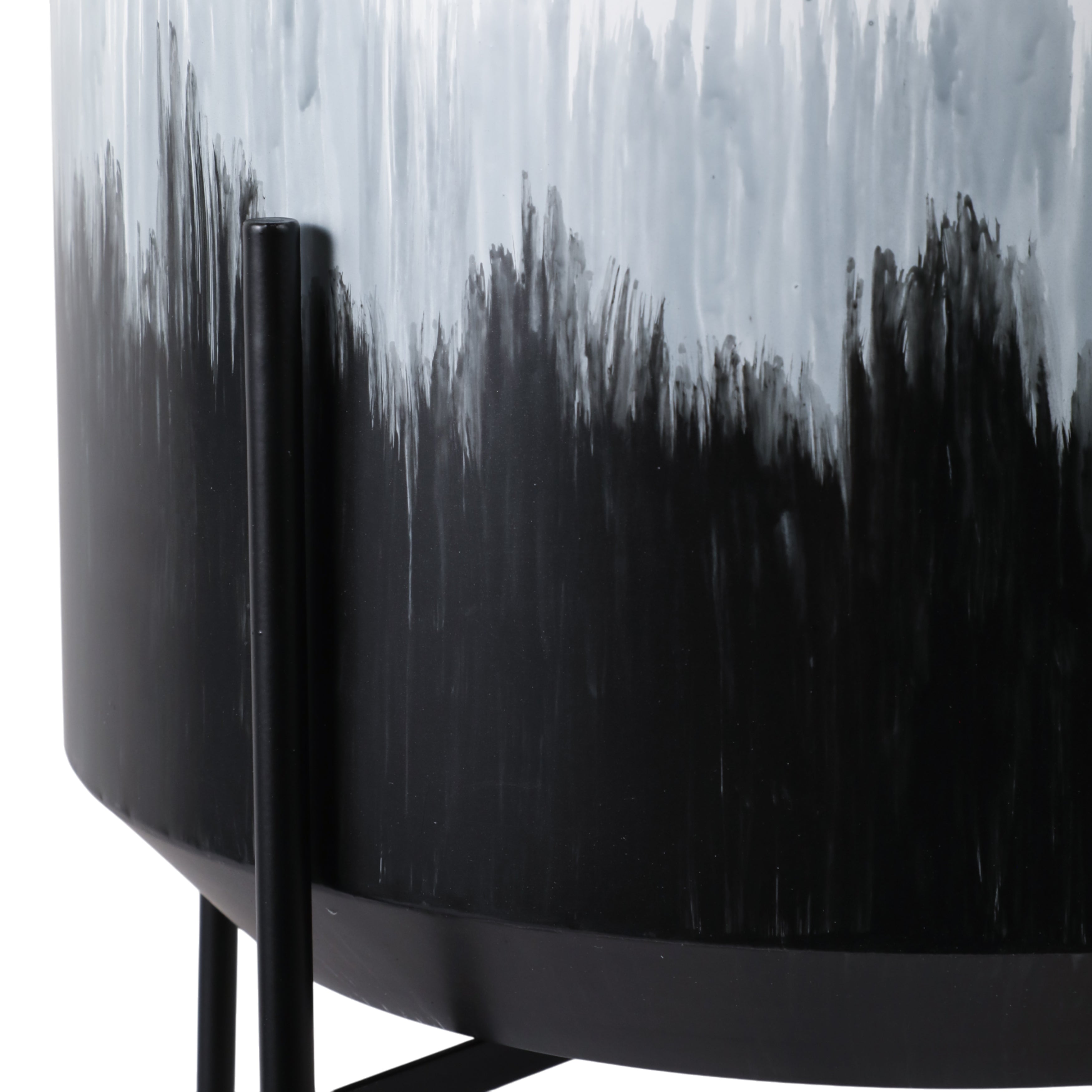 S/2 19/23" Brush Strokes Metal Planters On Stands, - Decor Addict, LLC