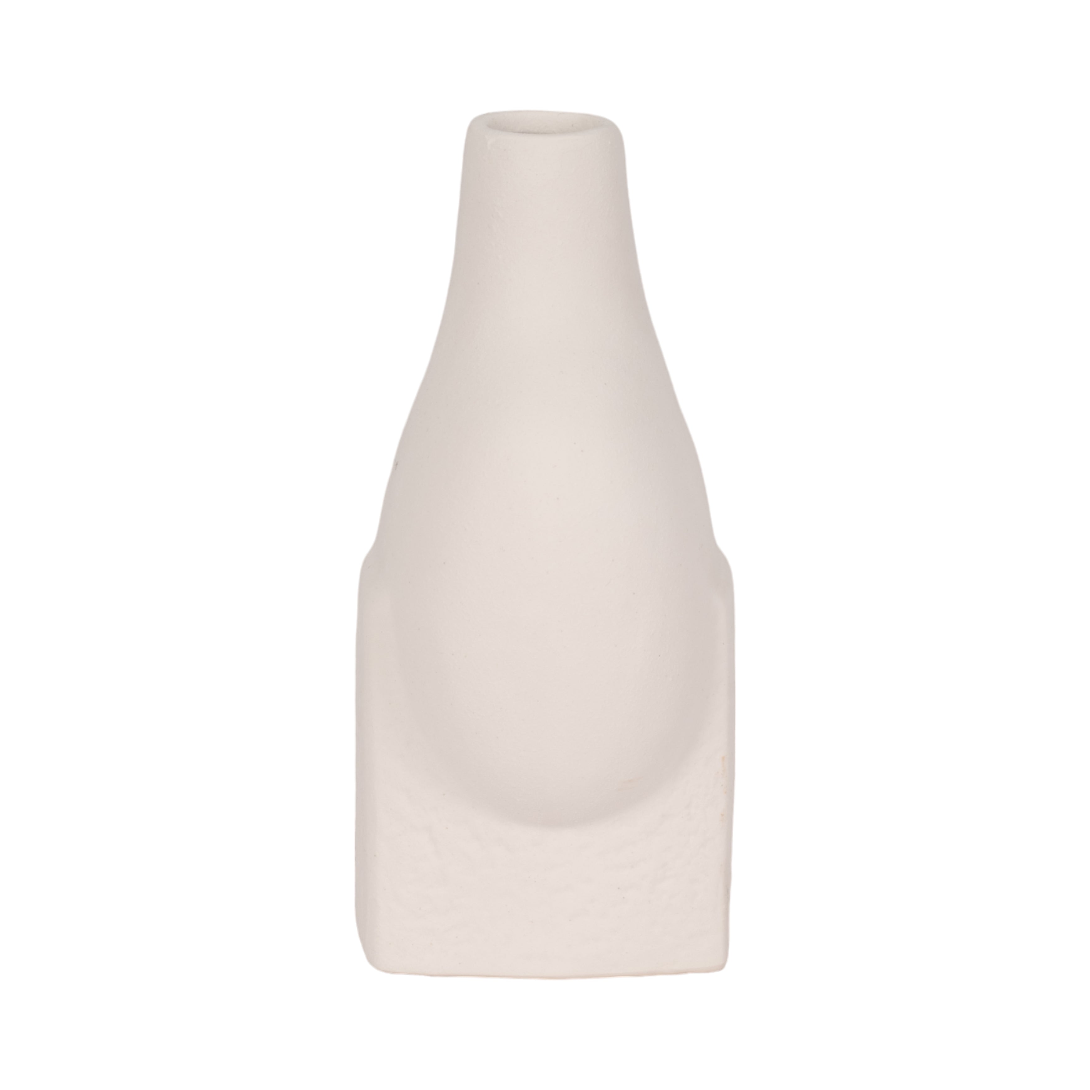 9" Funky Abstract Rough Textured Object, White - Decor Addict, LLC