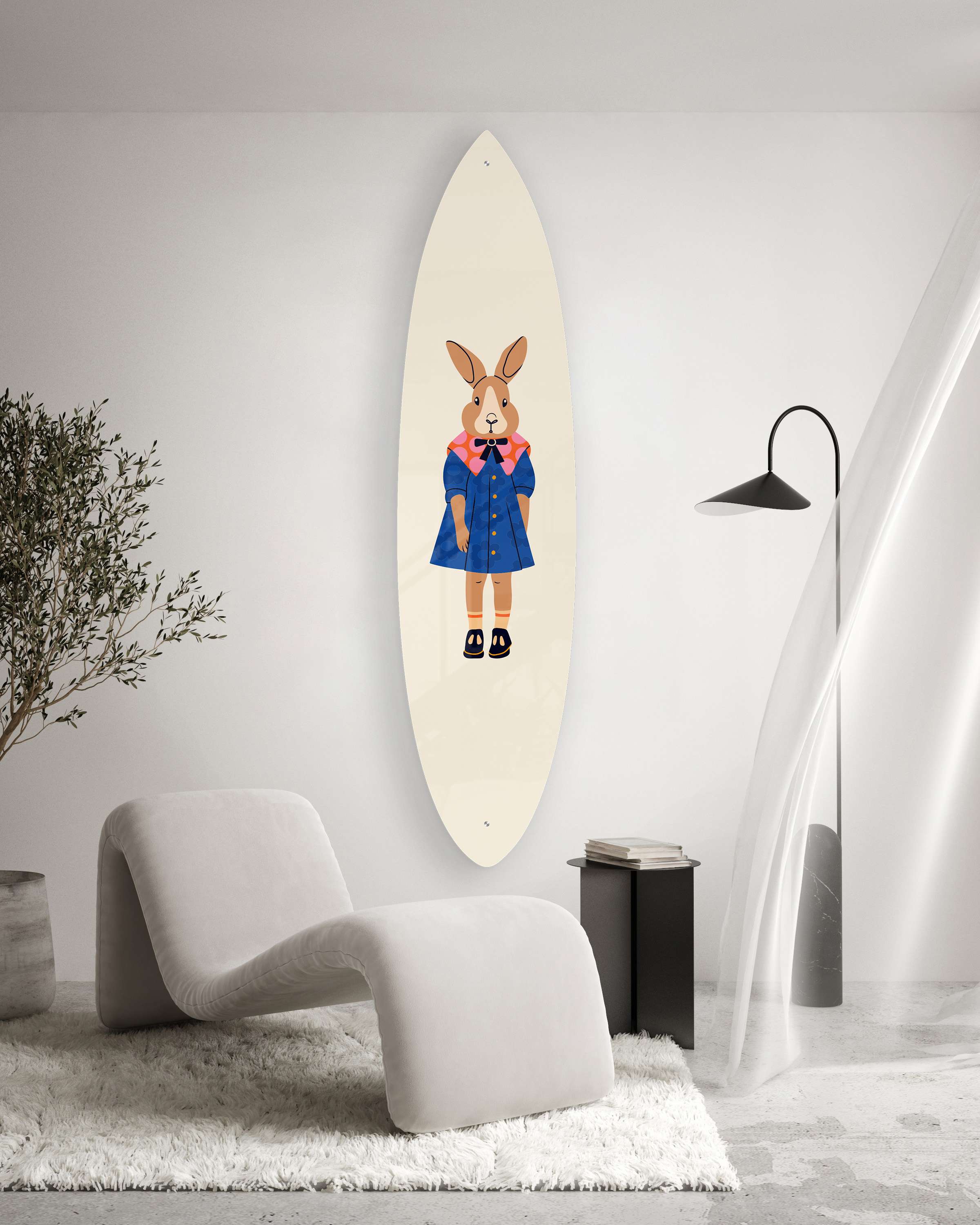 Hare Pattern Acrylic Surfboard Wall Art - Decor Addict, LLC