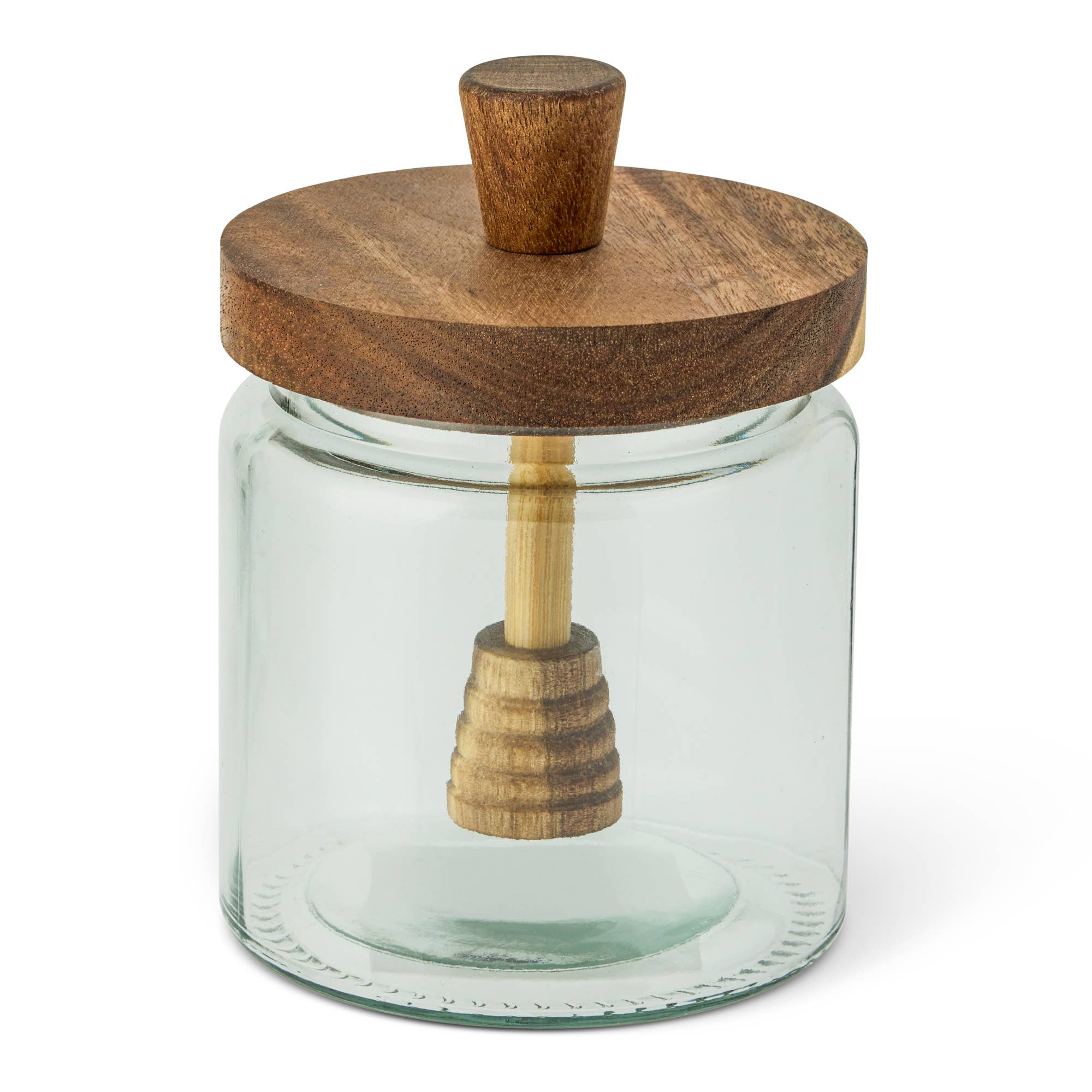 16.9oz Glass Honey Jar w/ Acacia Dipper Lid - Decor Addict, LLC