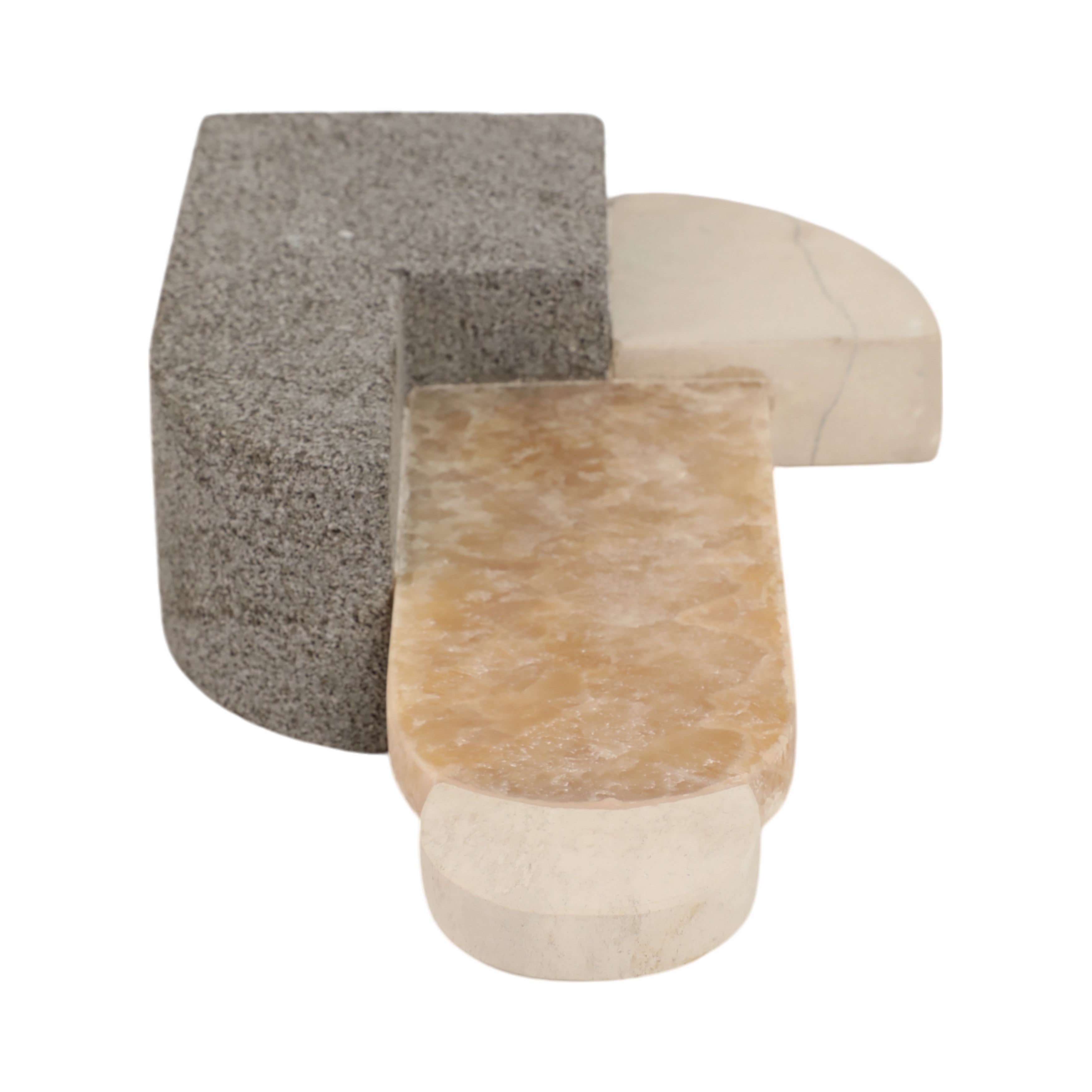 13" Abstrct Sculpture Lava&sand Stone & Onyx, Mult - Decor Addict, LLC