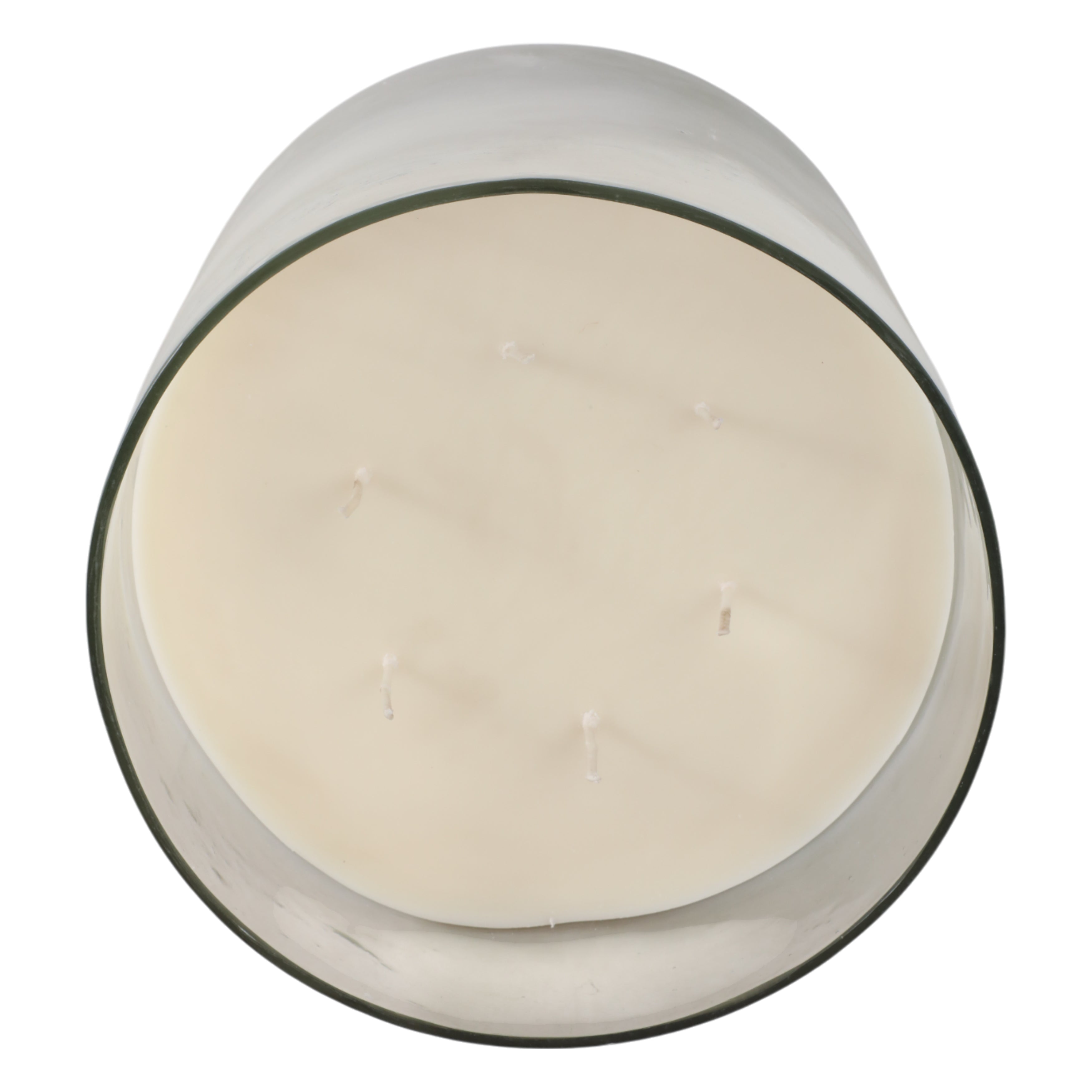 12x10" 349 Oz Jasmine Frosted Glass Candle, Clear - Decor Addict, LLC