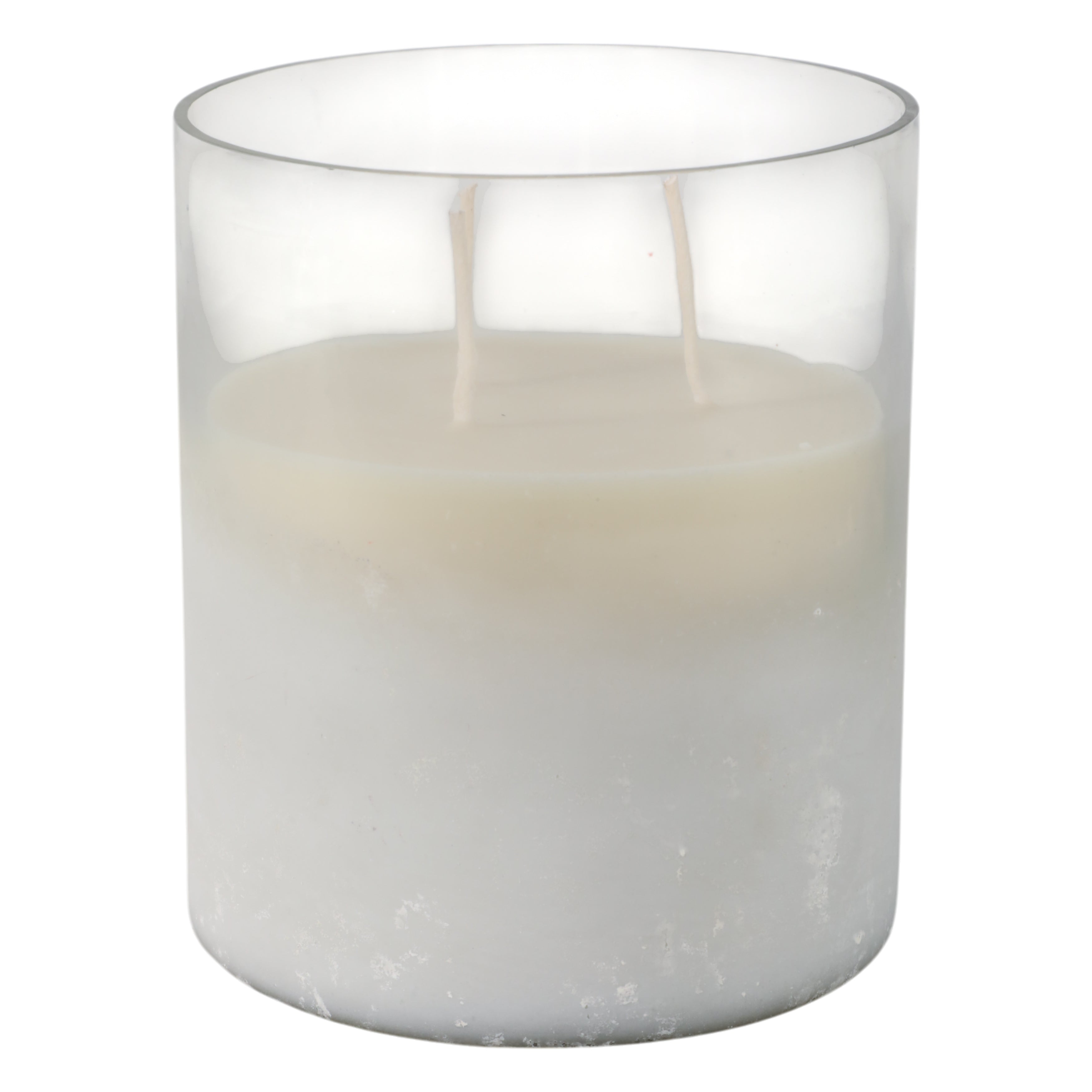 7x6" 65 Oz Jasmine Frosted Glass Candle, Clear - Decor Addict, LLC