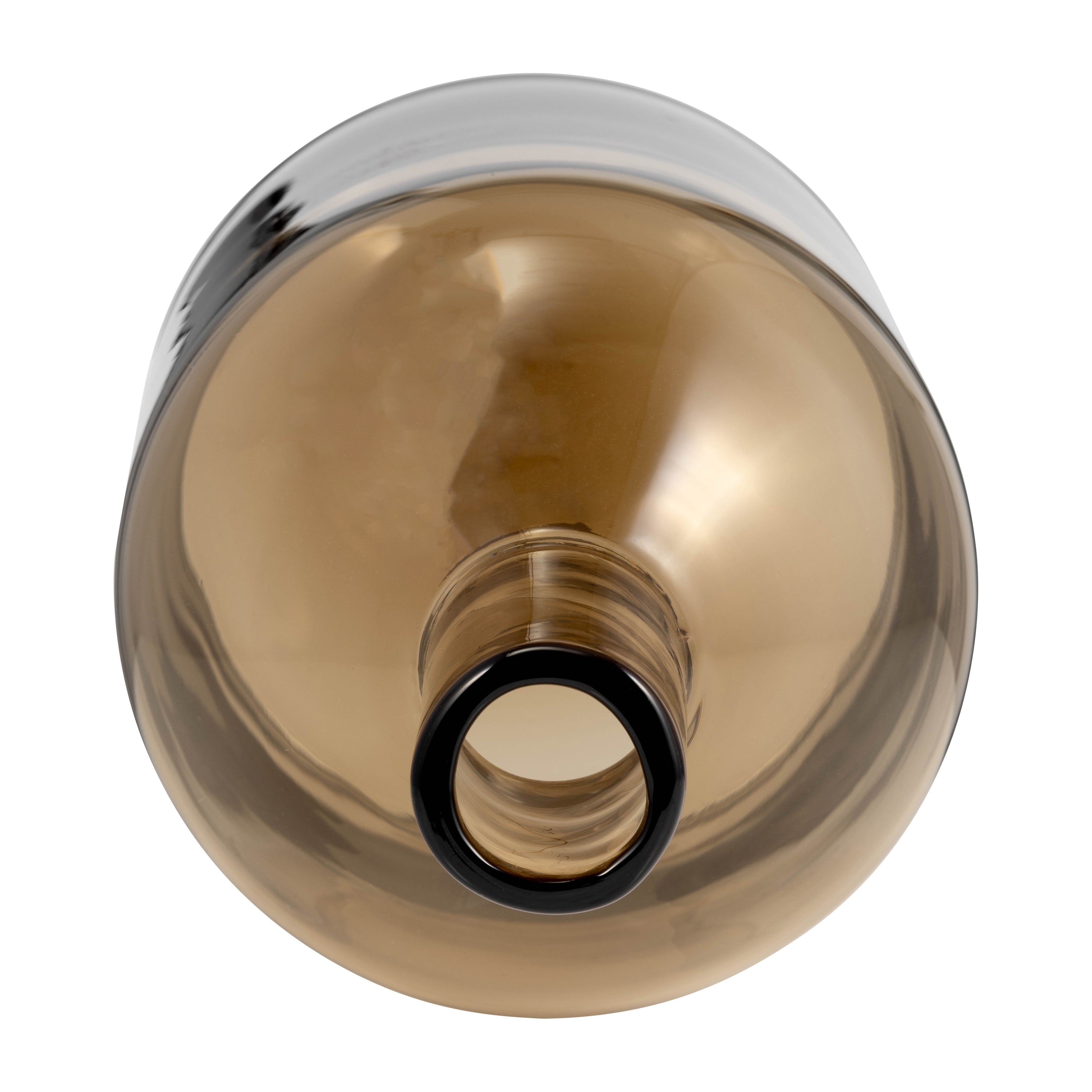 Glass, 17" Bottle W/ Stopper Taupe - Decor Addict, LLC