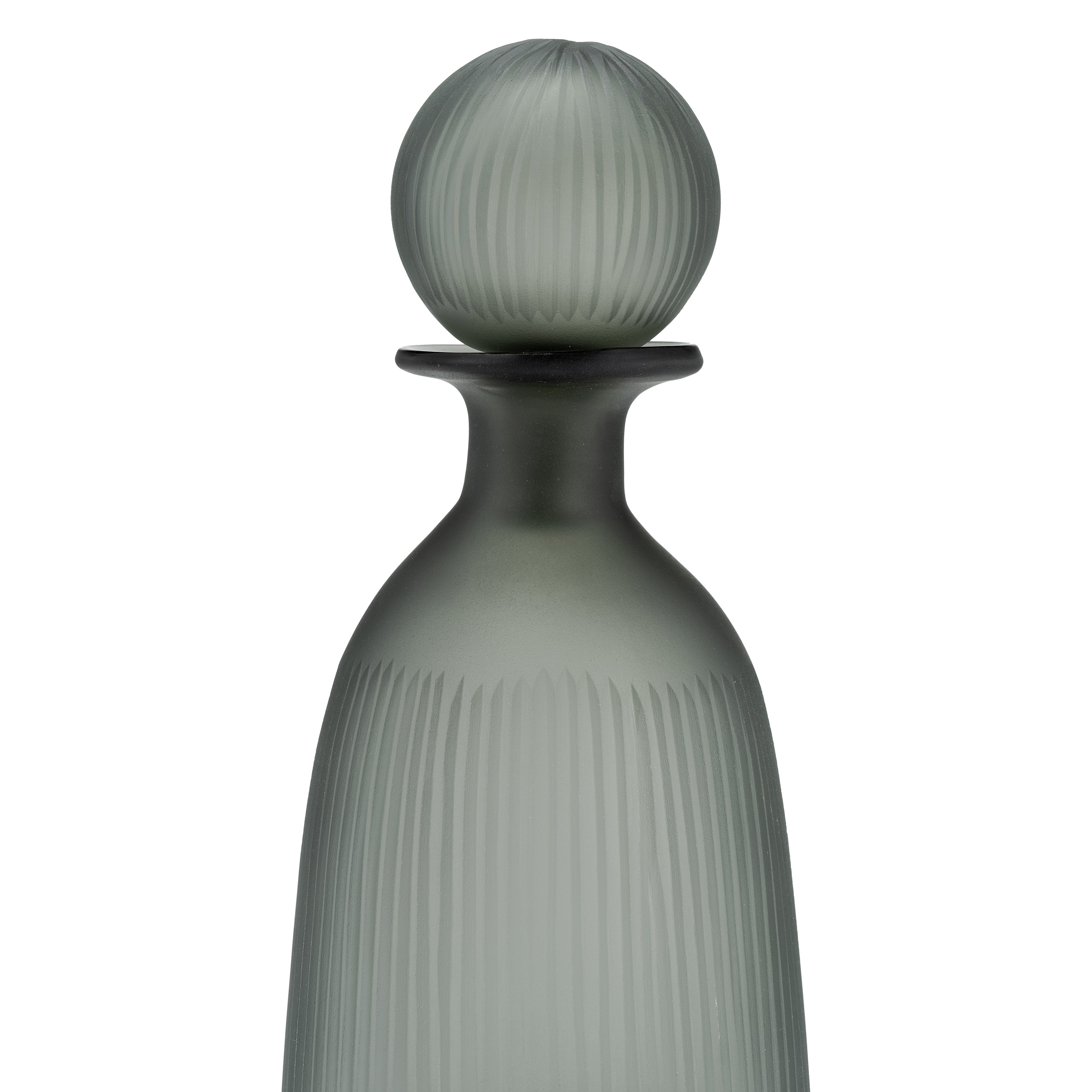 Glass, 17"h Vase W/ Lid, Green/smoke - Decor Addict, LLC