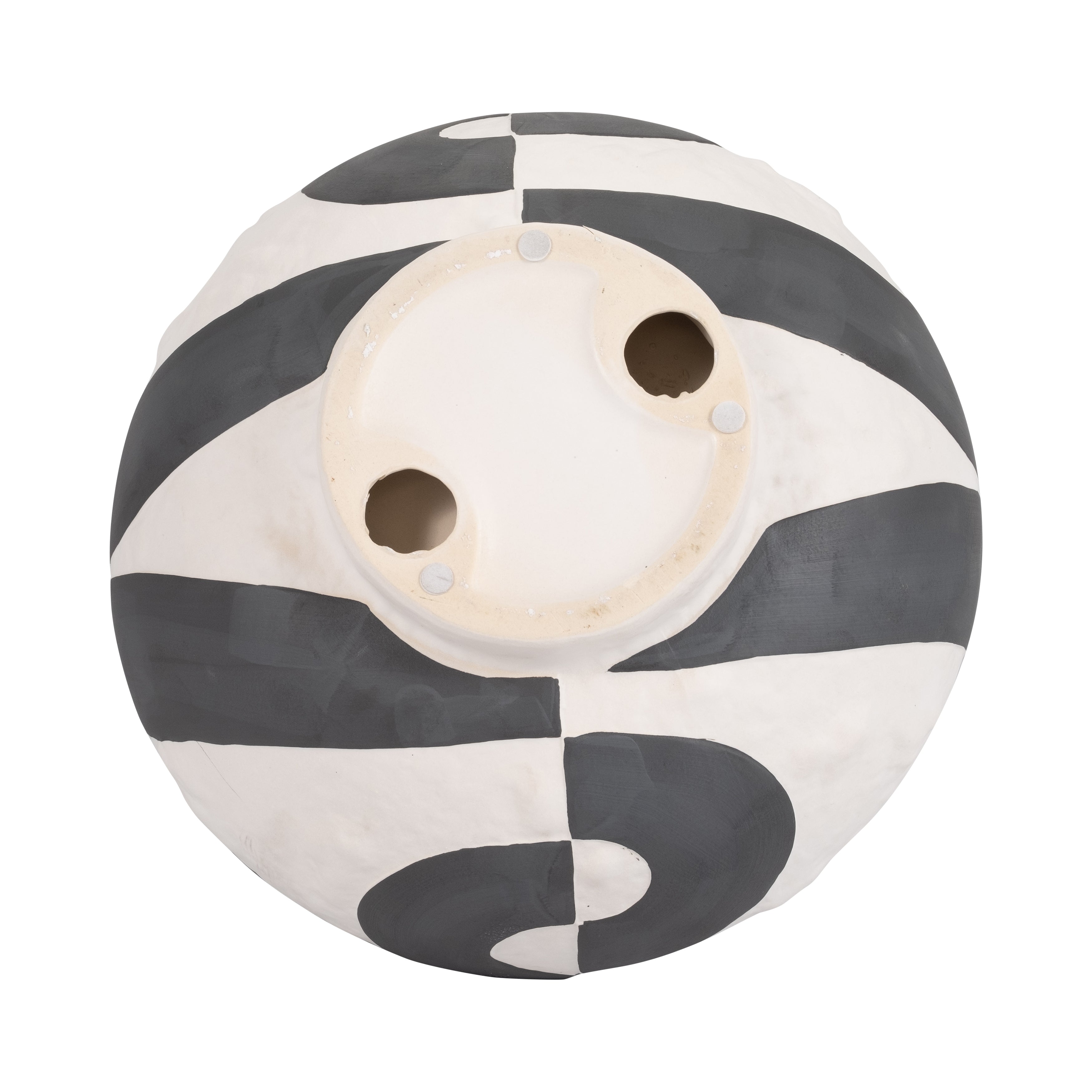 12" Contemporary Deep Bowl, Black/white - Decor Addict, LLC