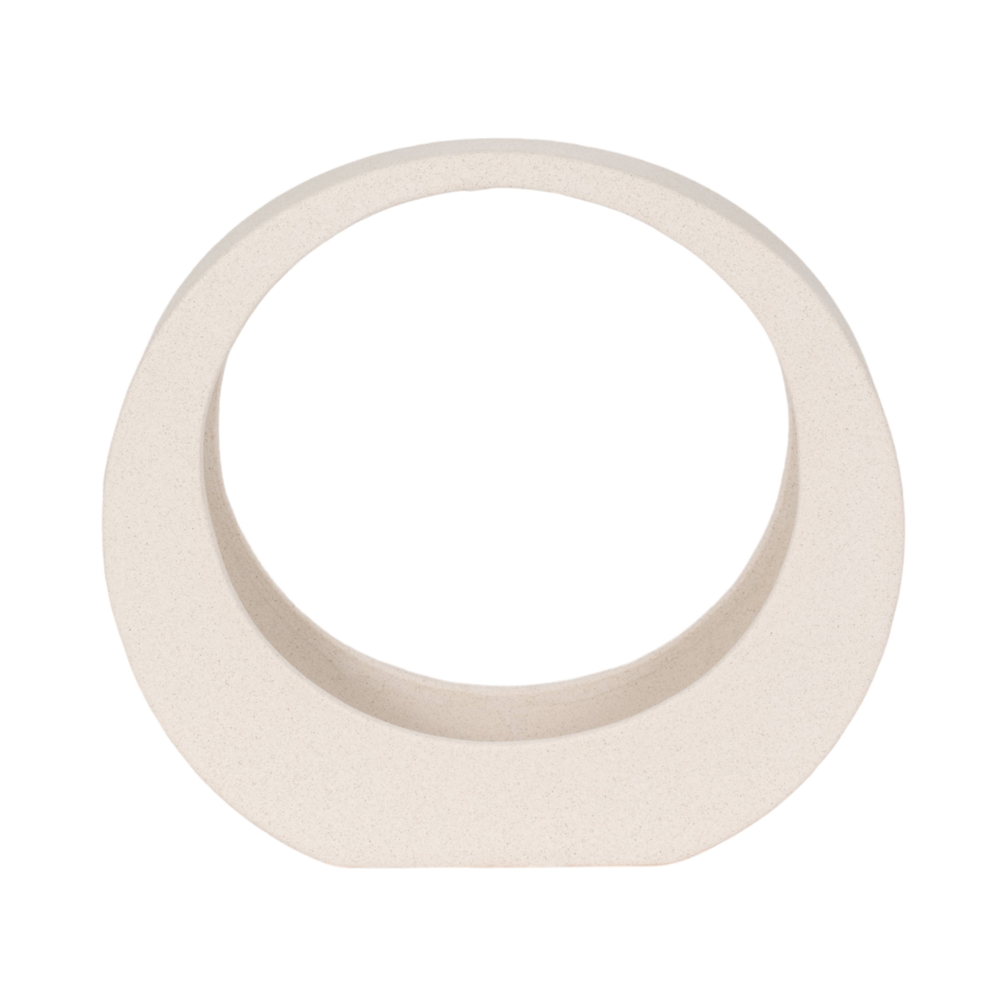 Stoneware Modern Sand Glaze Loop Sculpture - White, 11 in.