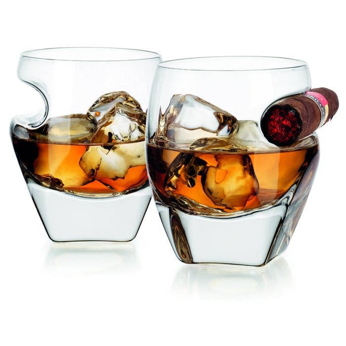 Set of Two Arturo Cigar Whiskey Tumbler - Stocking Stuffer - Decor Addict, LLC