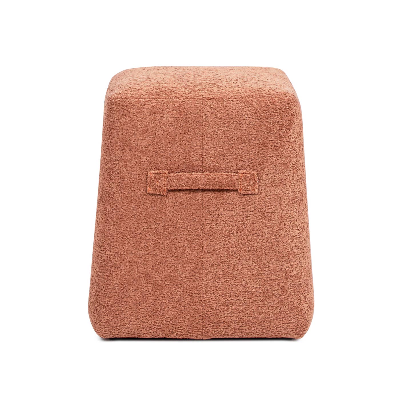 Clyde 14" Tapered Square Upholstered Ottoman Fleeced Teddy: Spice Orange - Decor Addict, LLC