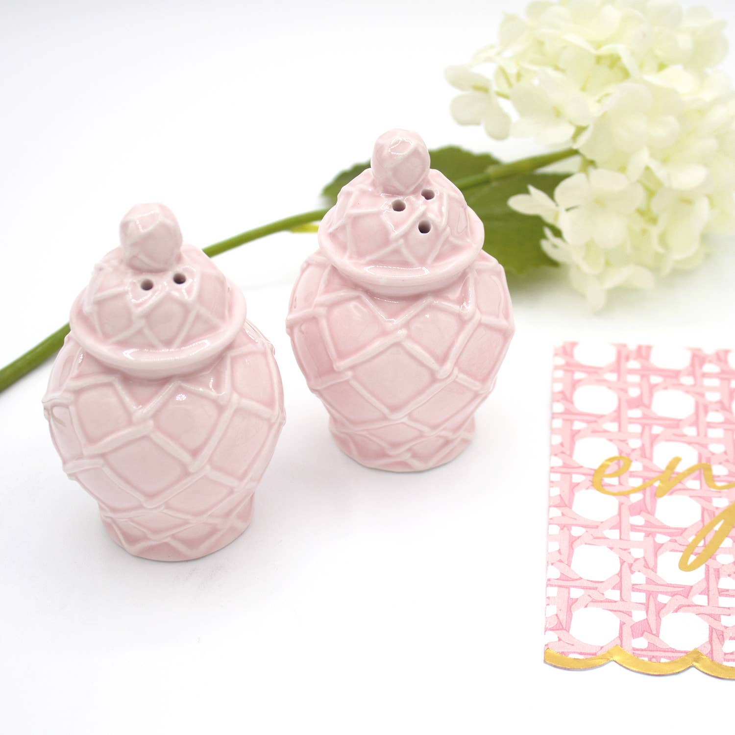 Pink Textured Jar Salt & Pepper Shaker Boxed Set - Decor Addict, LLC