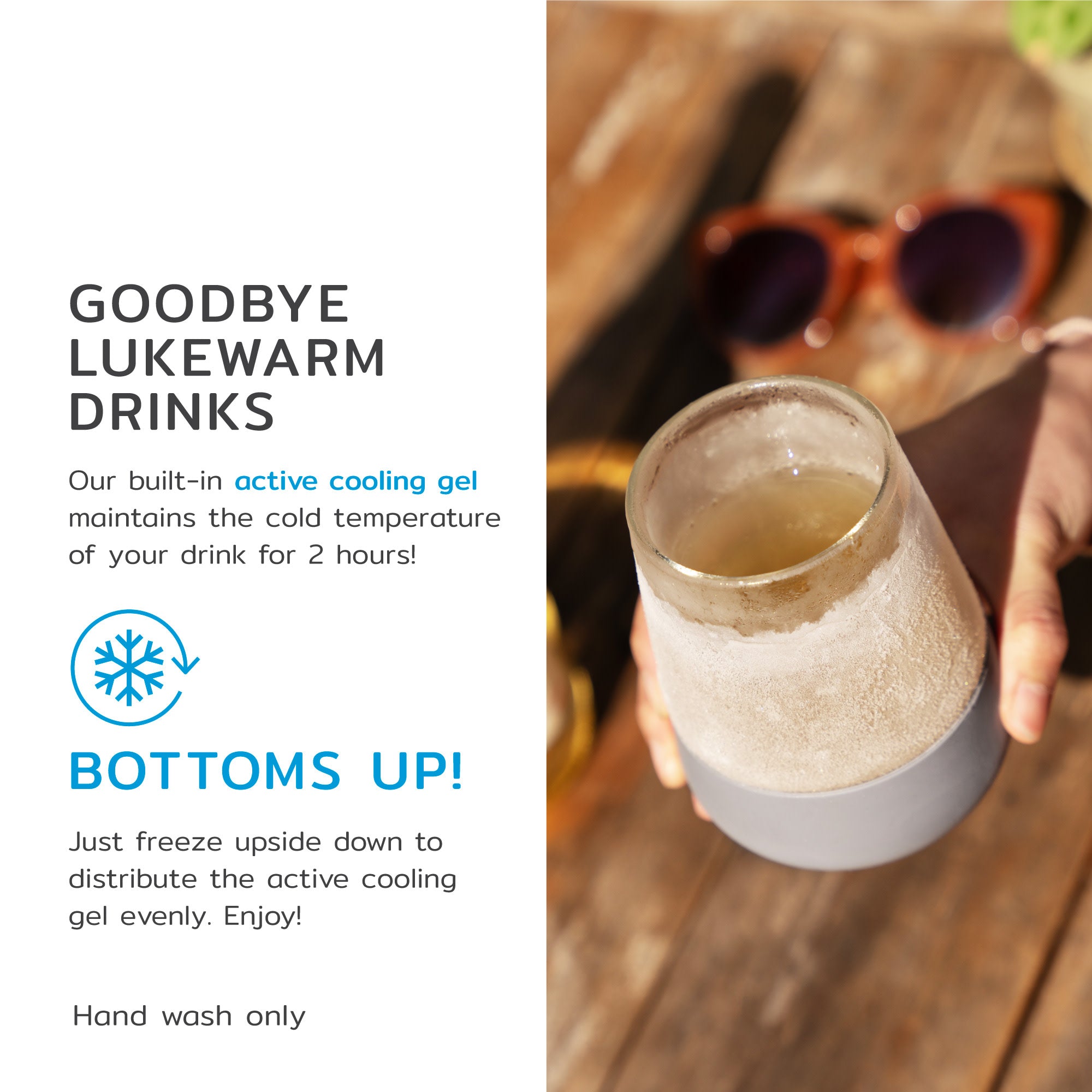 Glass Wine FREEZE™ in Gray, Set of 2 - Decor Addict, LLC