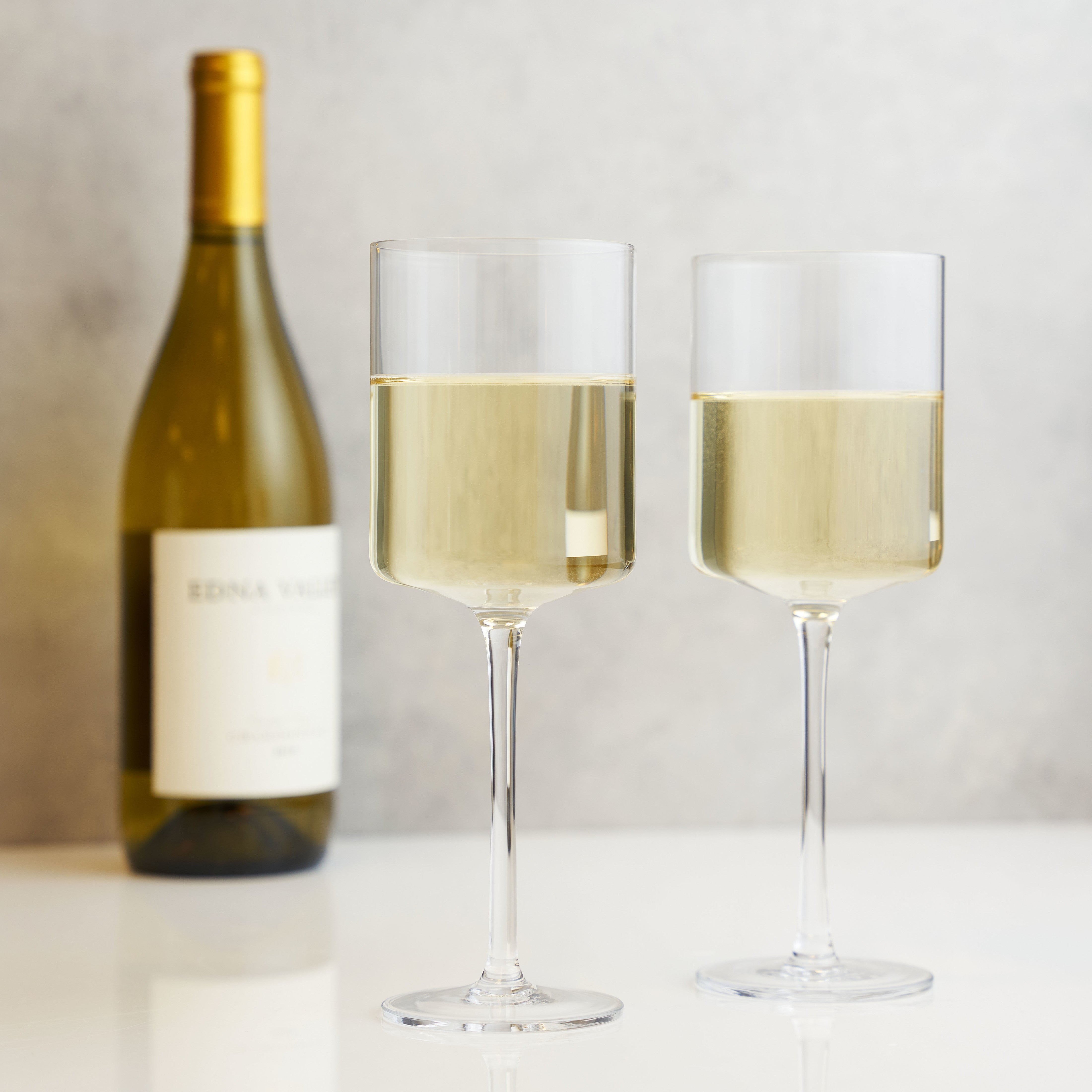 Laurel Crystal White Wine Glasses Set of 2 - Decor Addict, LLC