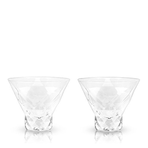 Gem Crystal Martini Glasses Set of 2 - Decor Addict, LLC