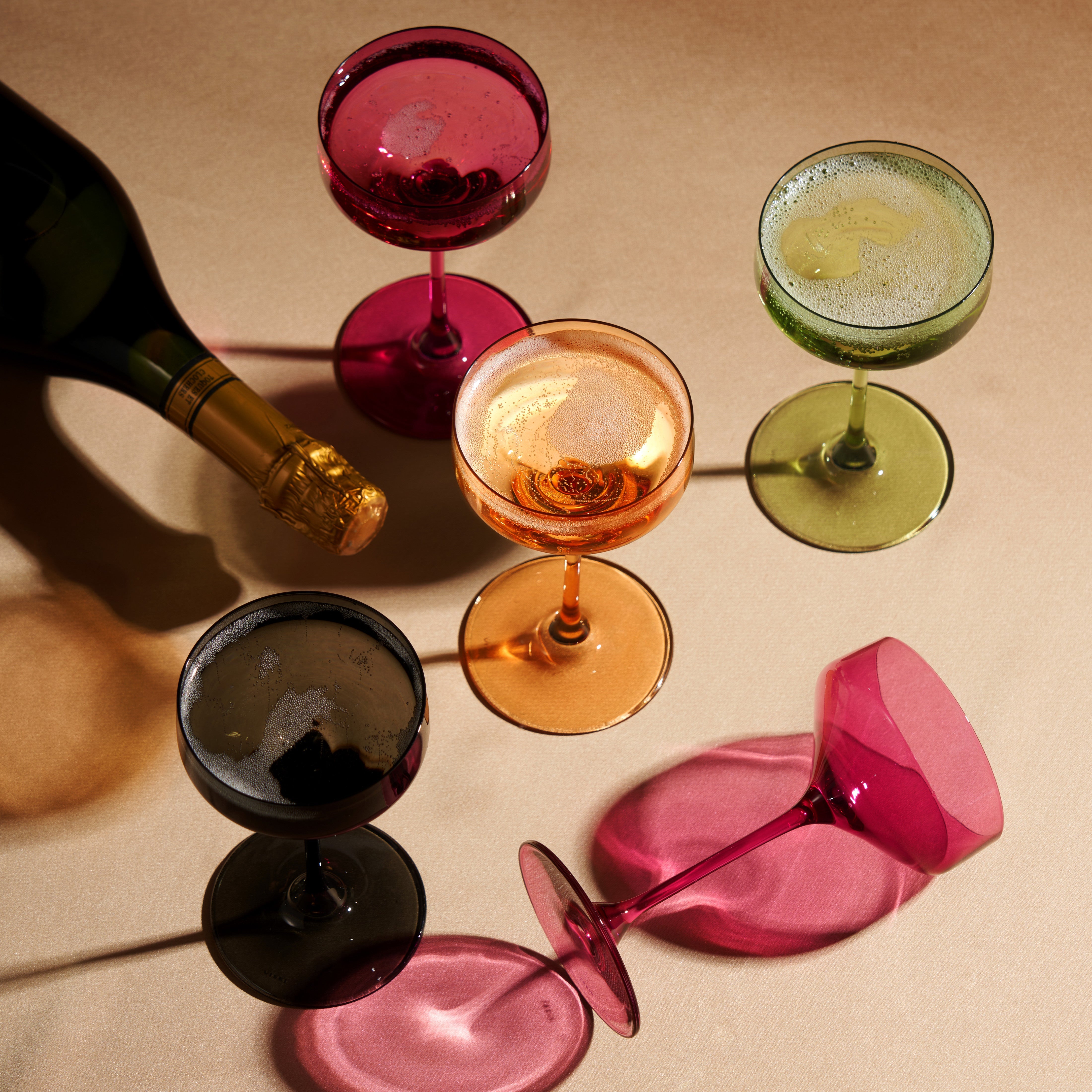 Reserve Nouveau Crystal Coupe Glasses in Berry Set of 2 - Decor Addict, LLC