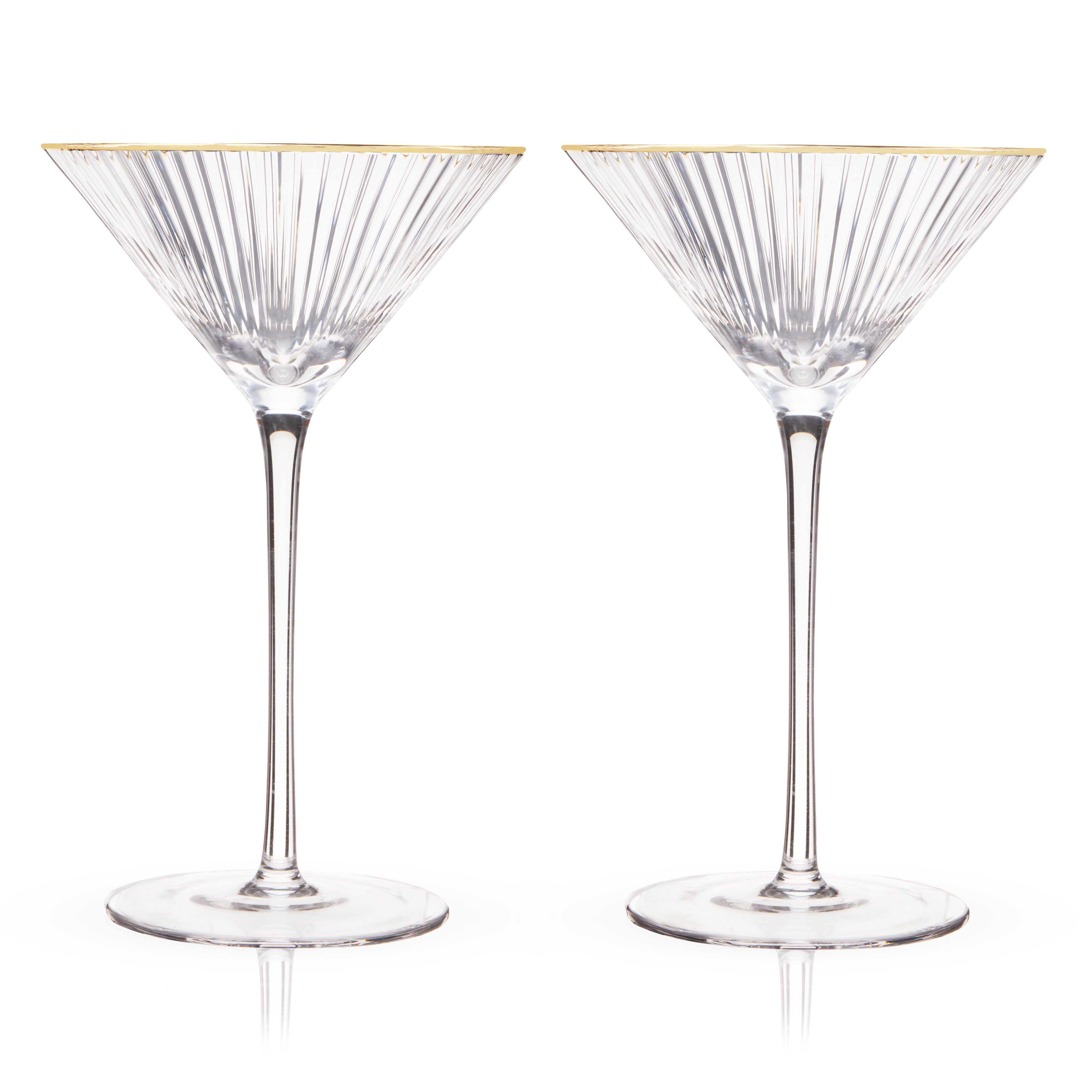 Meridian Crystal Martini Glasses Set of 2 - Decor Addict, LLC