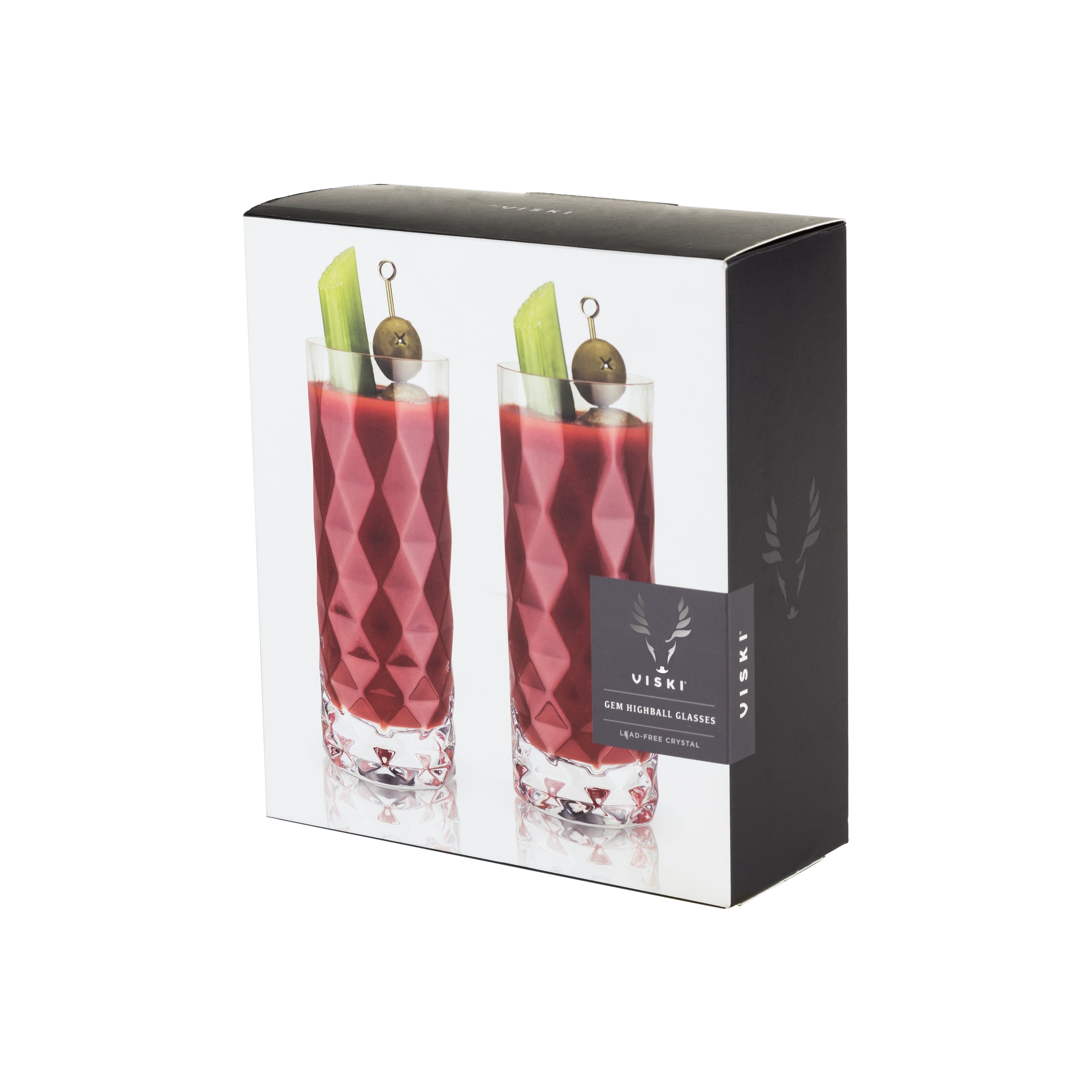 Gem Crystal Highball Glasses Set of 2 - Decor Addict, LLC