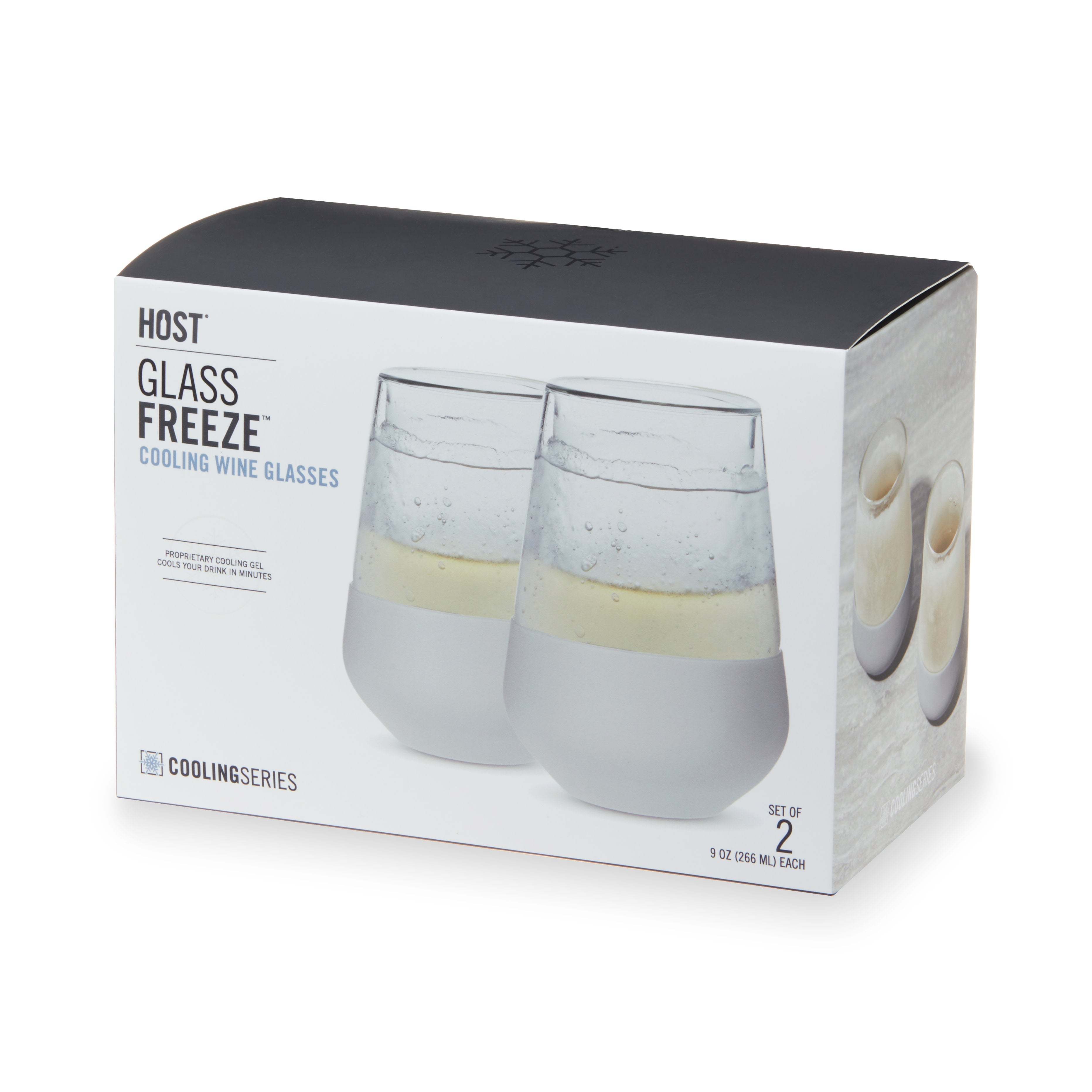 Glass Wine FREEZE™ in Gray, Set of 2 - Decor Addict, LLC