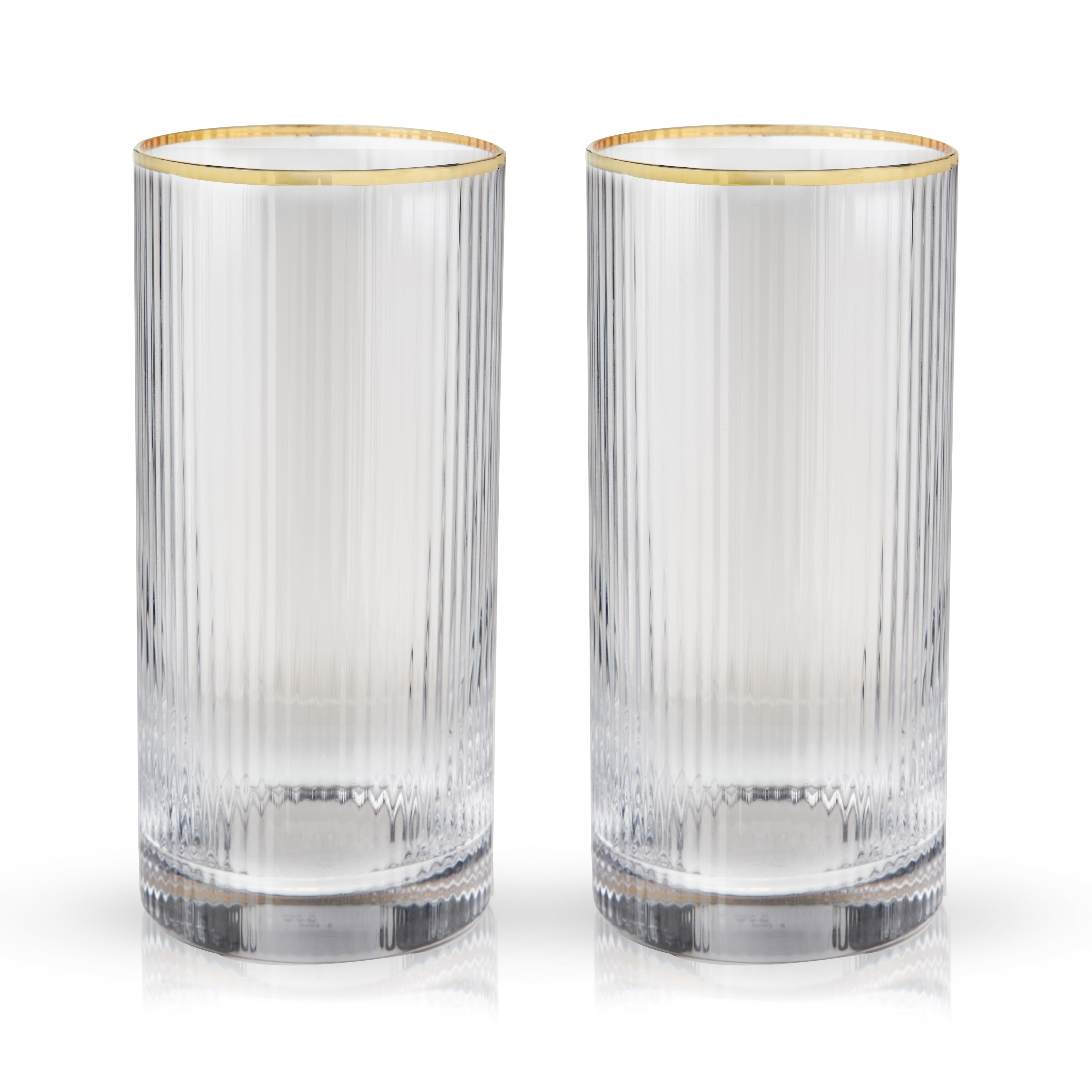 Meridian Crystal Highball Glasses Set of 2 - Decor Addict, LLC