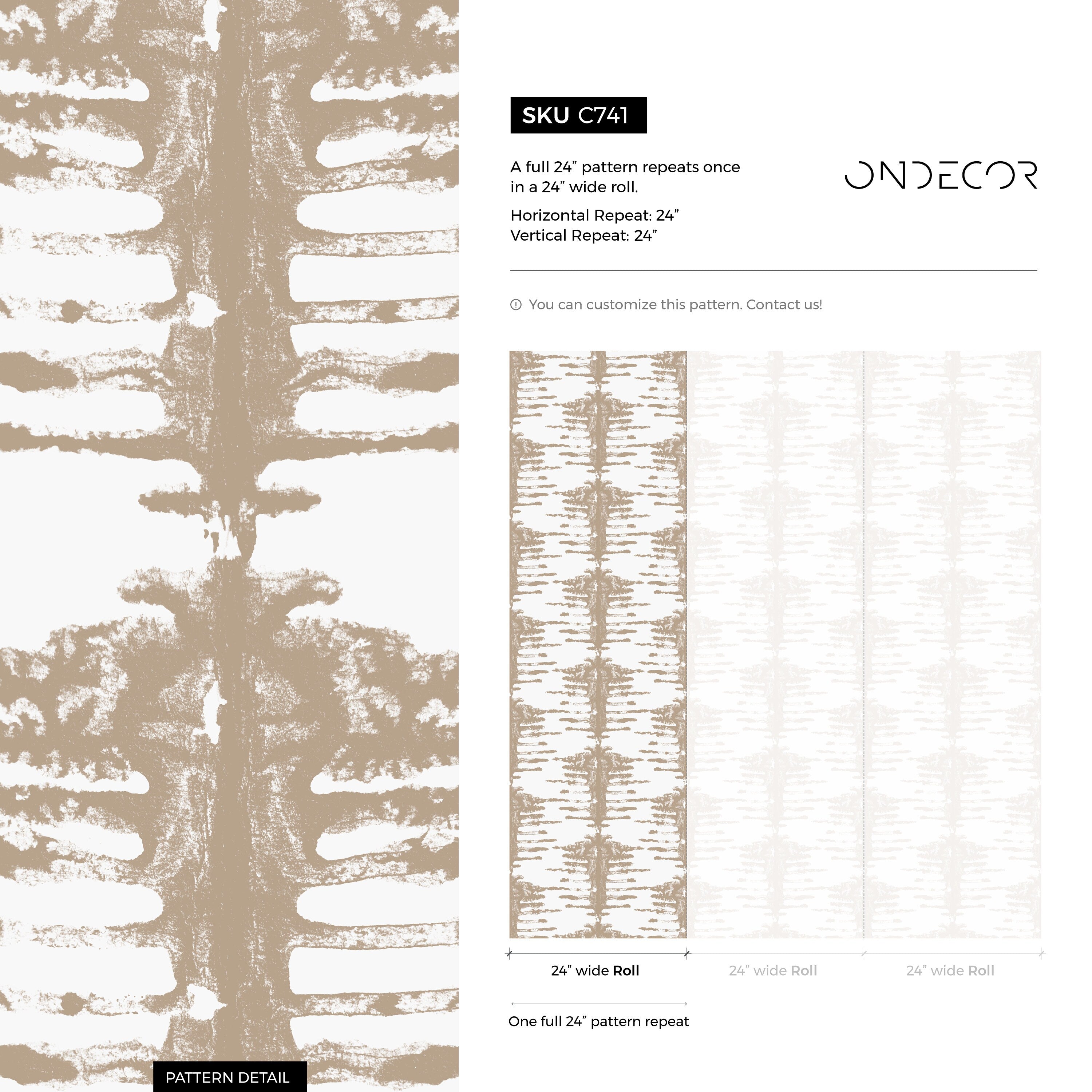 Abstract Wallpaper with a Stamped Tribal Motif in Beige - C741 - Decor Addict, LLC