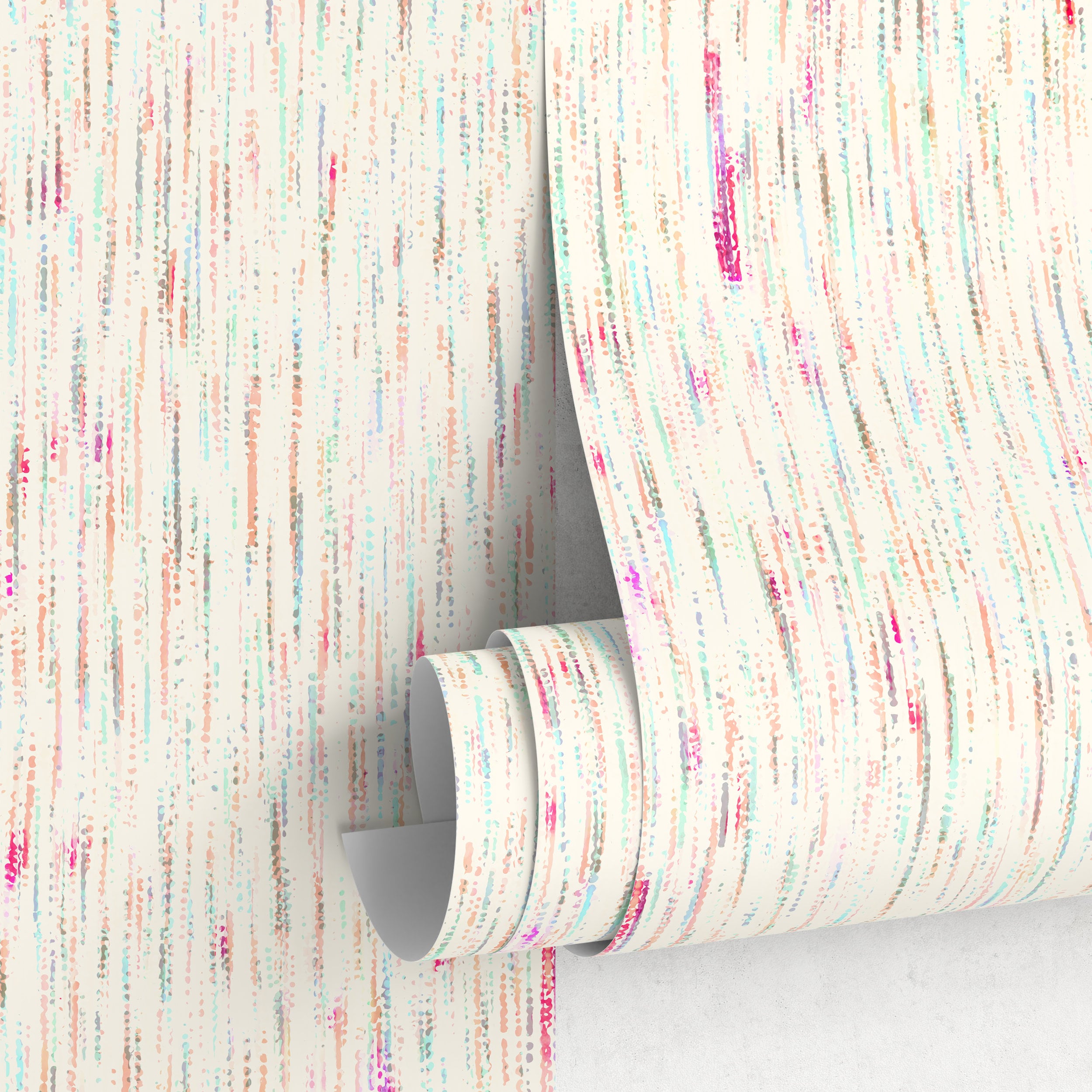 Abstract Wallpaper with Colorful Dotted Streaks in Pink, Blue, and Orange - A803 - Decor Addict, LLC