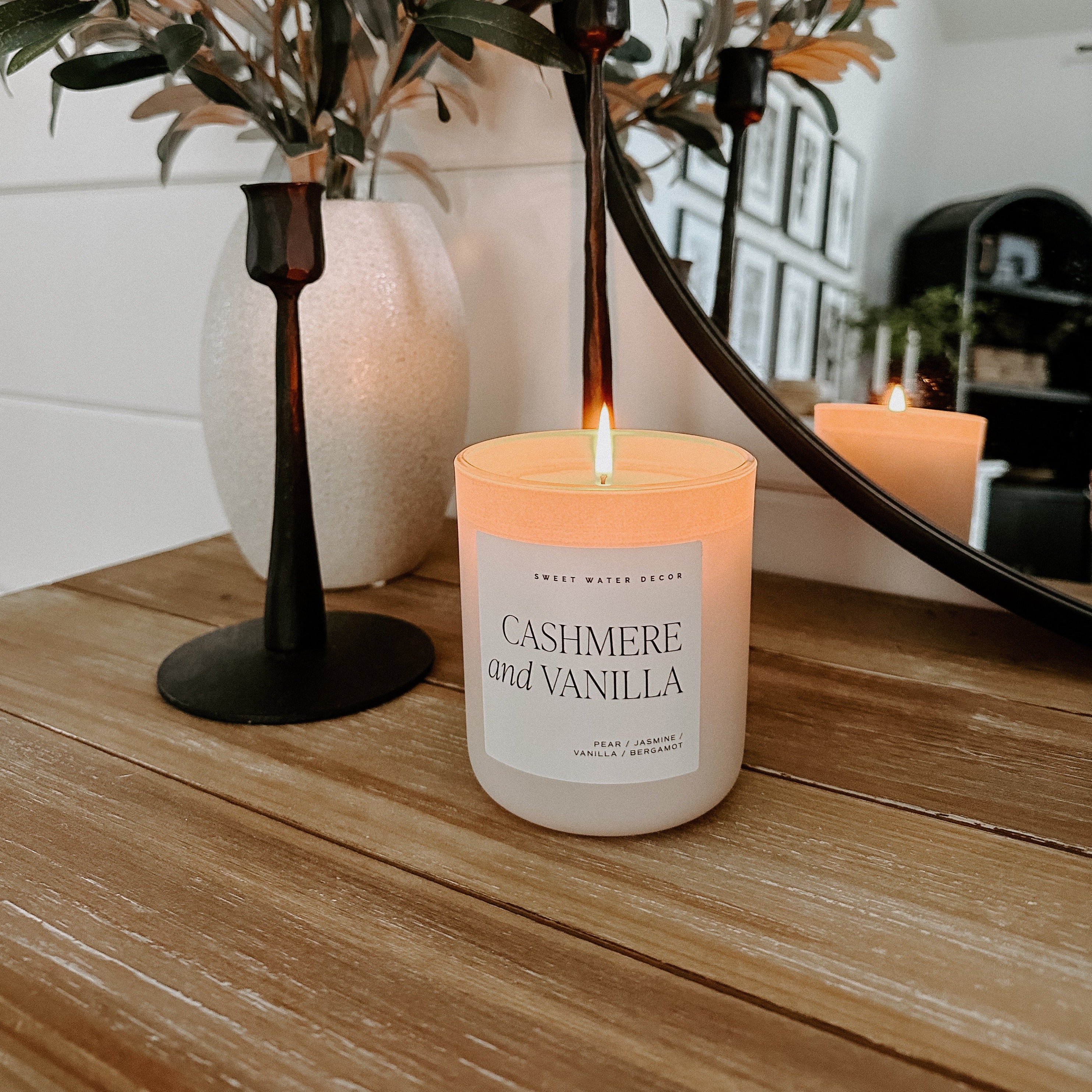 Cashmere and Vanilla Soy Candle - Tan Matte Jar - 15 oz - Decor Addict, LLC