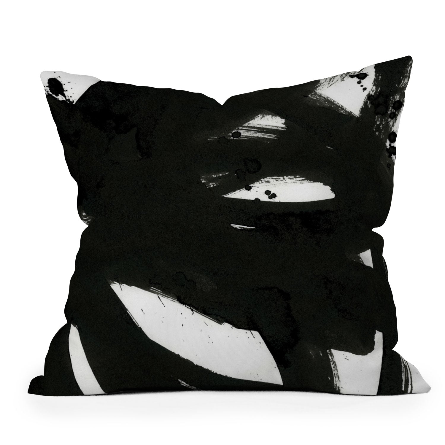 iris lehnhardt black on white 1 throw pillow - Decor Addict, LLC