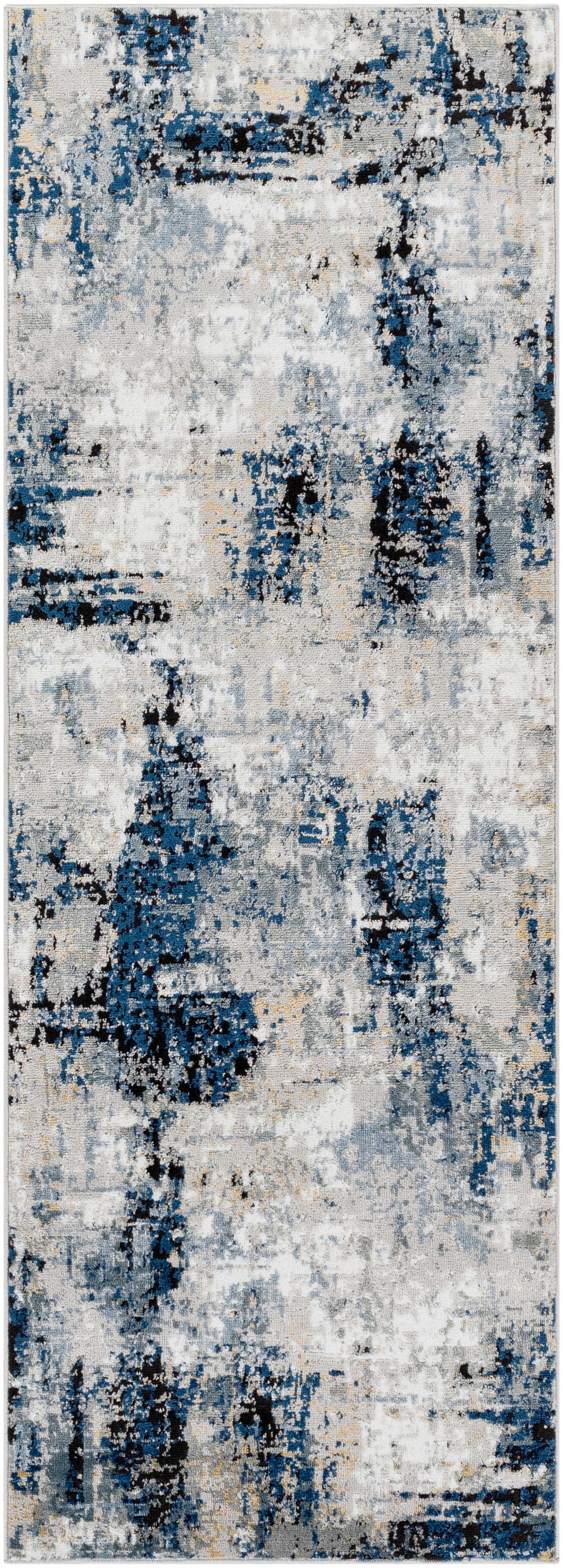 Campsall Gray&Blue Abstract Area Rug - Decor Addict, LLC