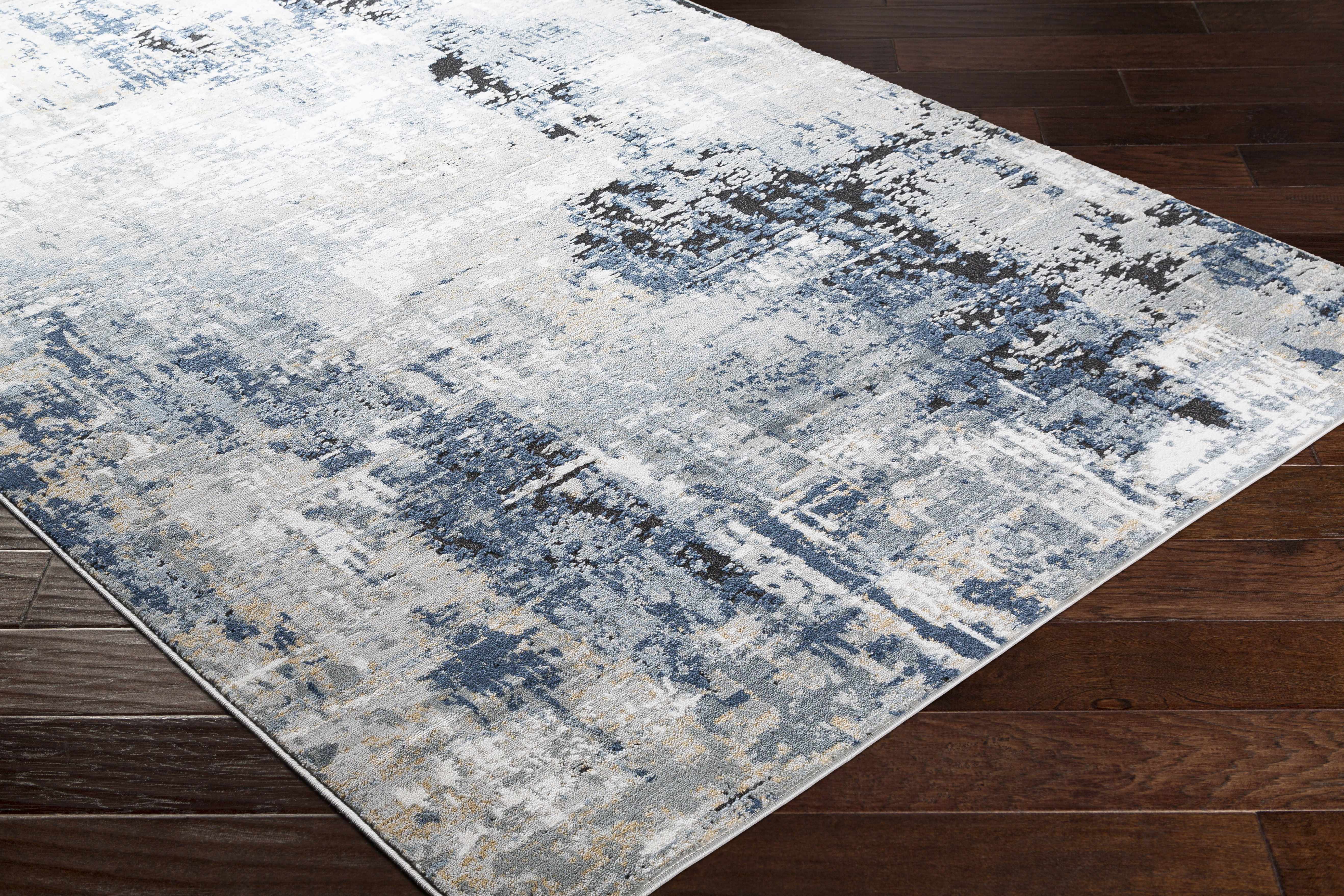 Campsall Gray&Blue Abstract Area Rug - Decor Addict, LLC