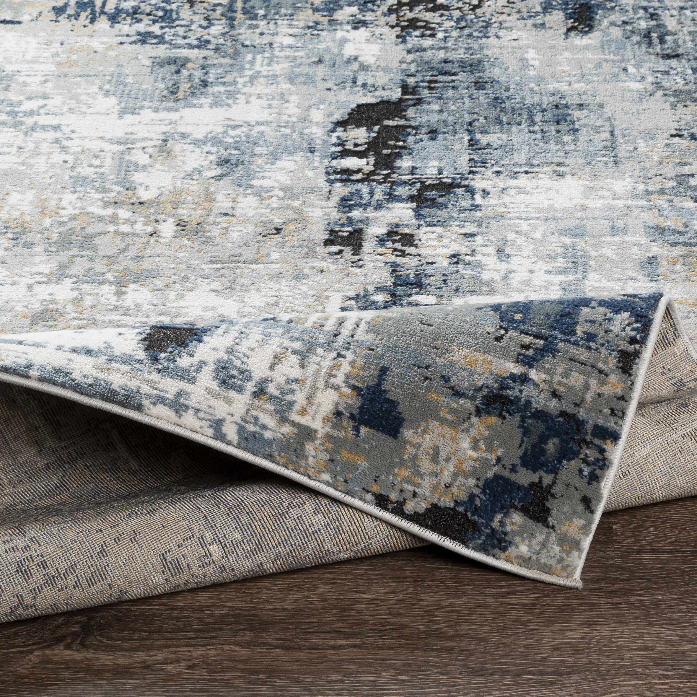 Campsall Gray&Blue Abstract Area Rug - Decor Addict, LLC