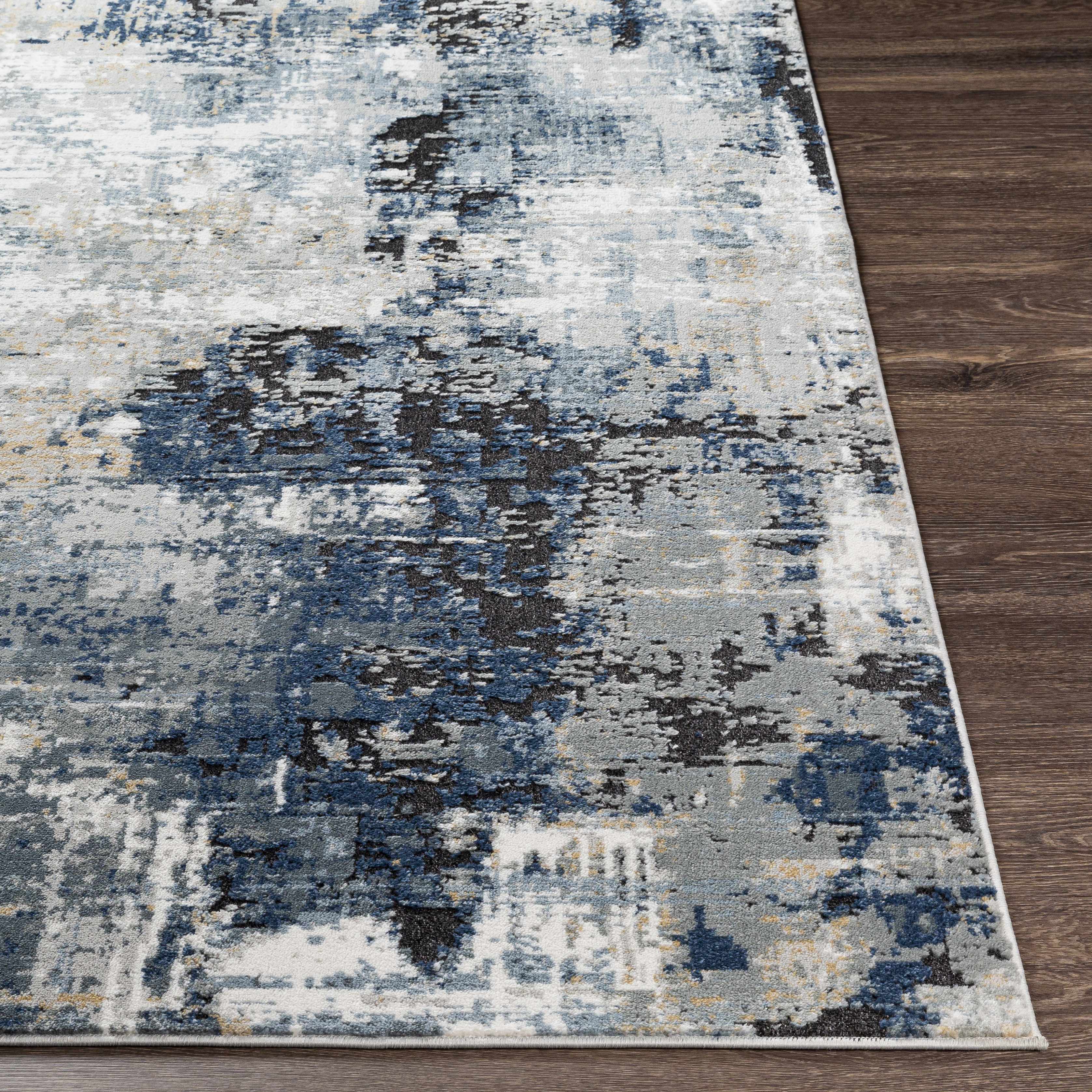 Campsall Gray&Blue Abstract Area Rug - Decor Addict, LLC