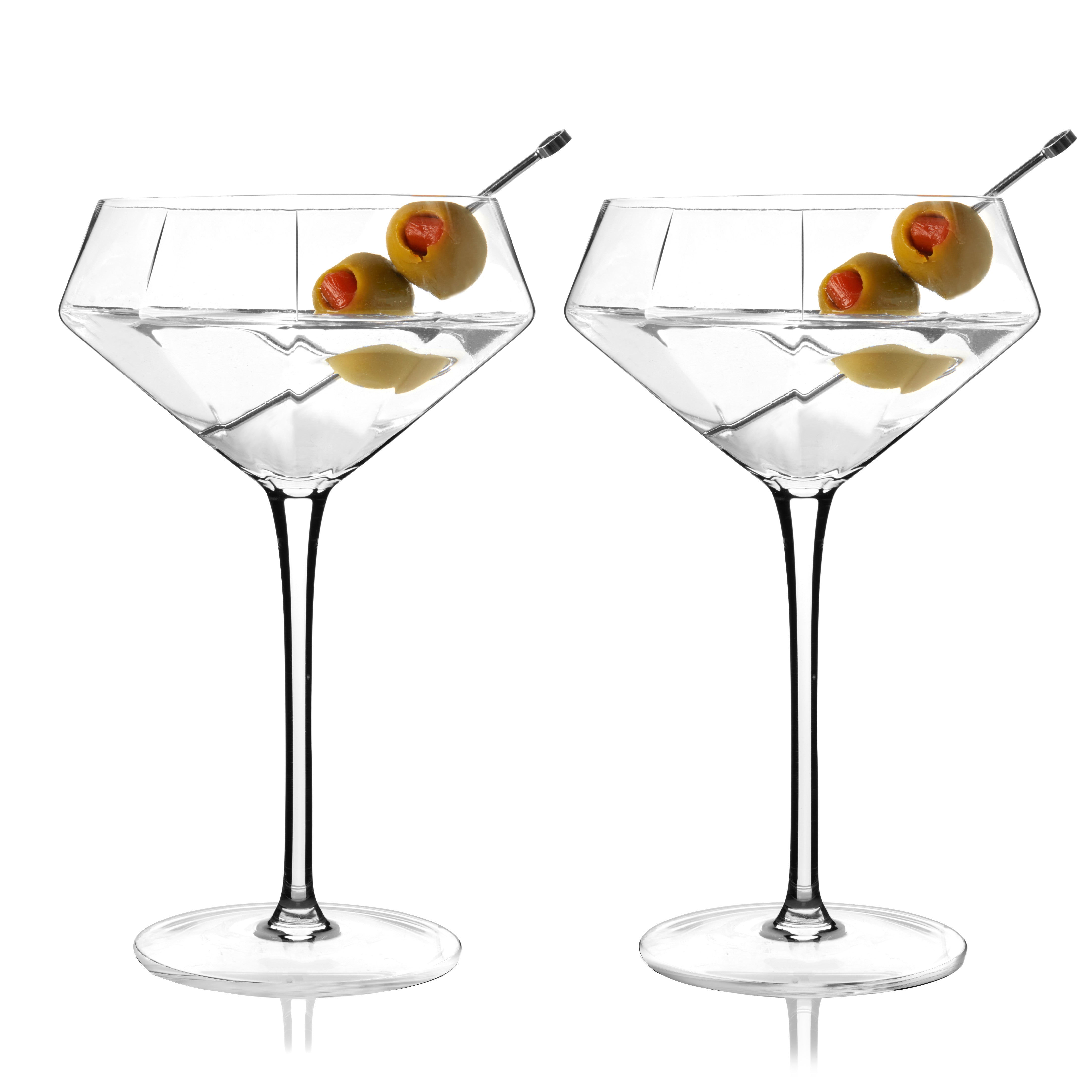 Seneca Diamond Crystal Martini Glasses Set of 2 - Decor Addict, LLC