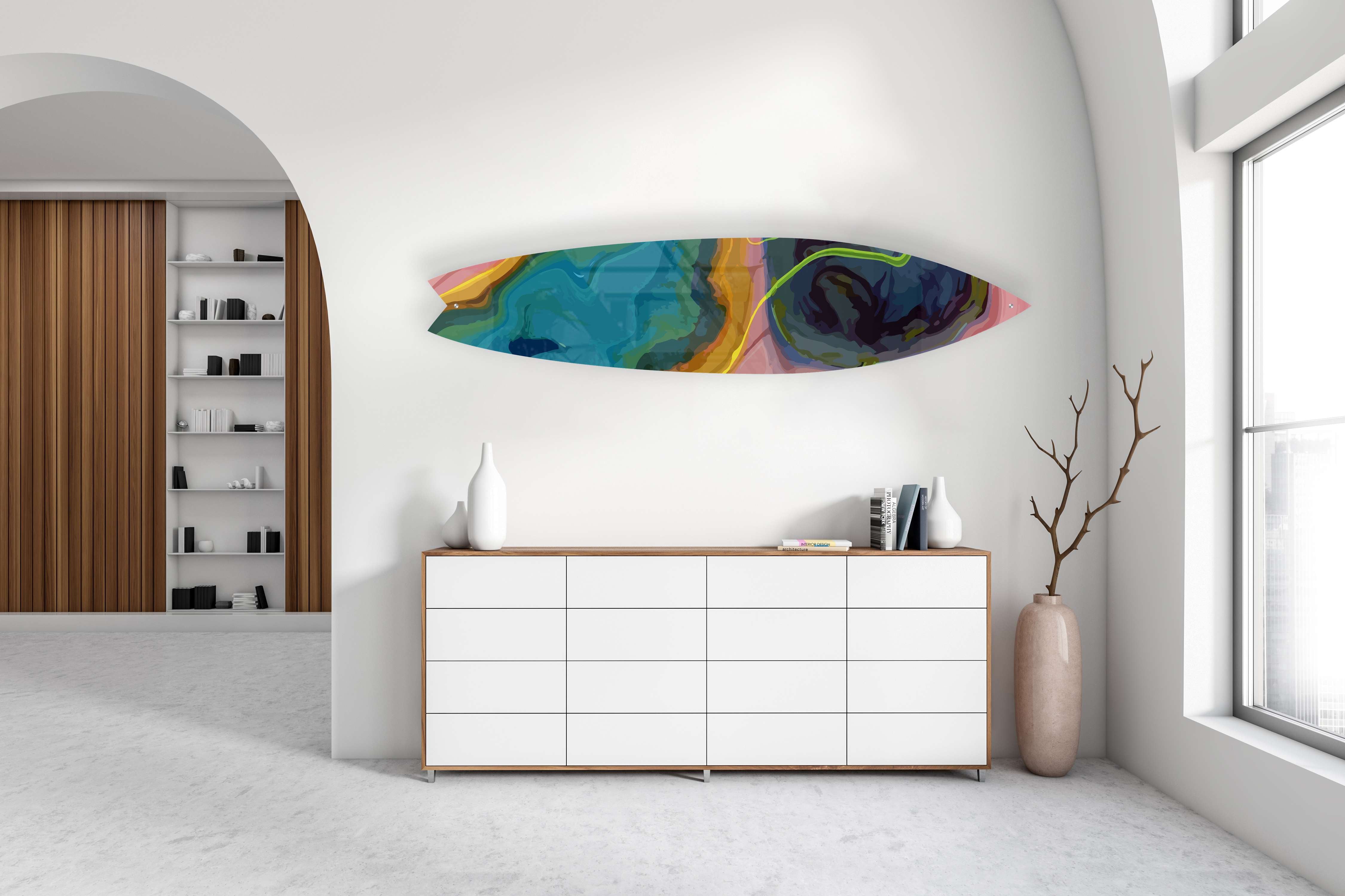 Abstract Swirl Acrylic Surfboard Wall Art - Decor Addict, LLC