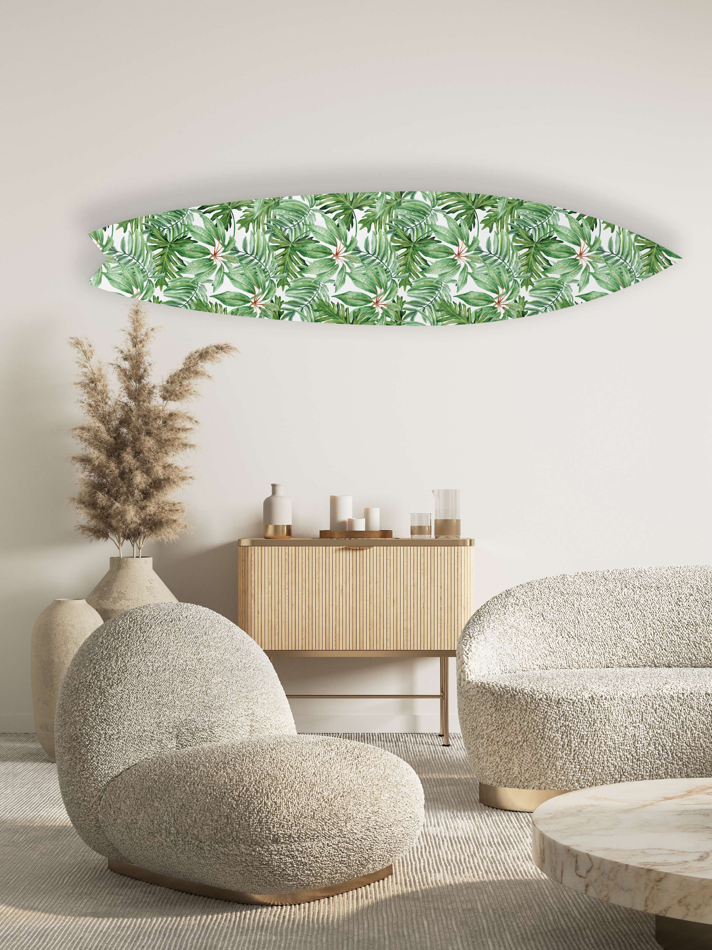 Jungle Green Leaves Acrylic Surfboard Wall Art - Decor Addict, LLC