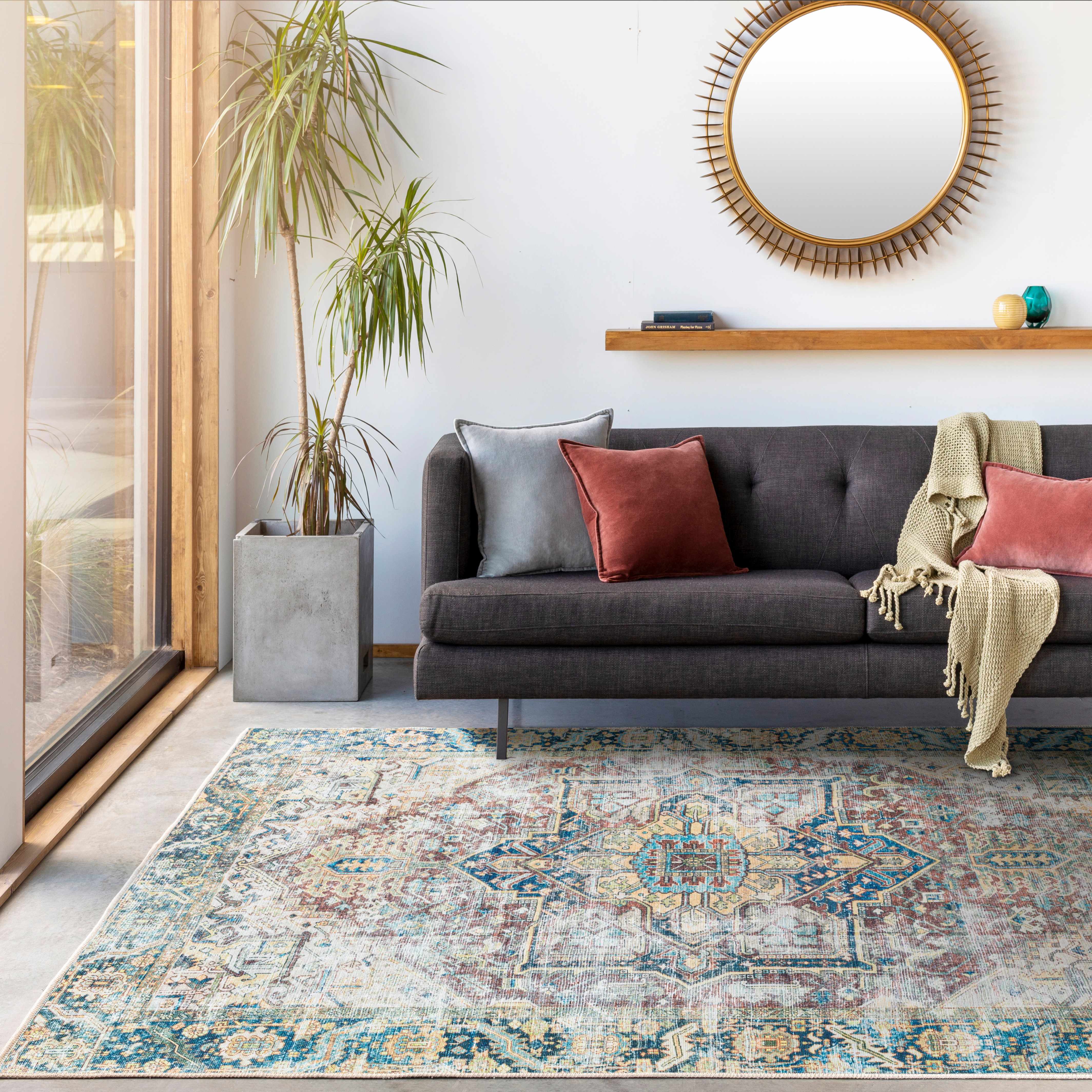 Blue Catigpian Distressed Washable Area Rug - Decor Addict, LLC