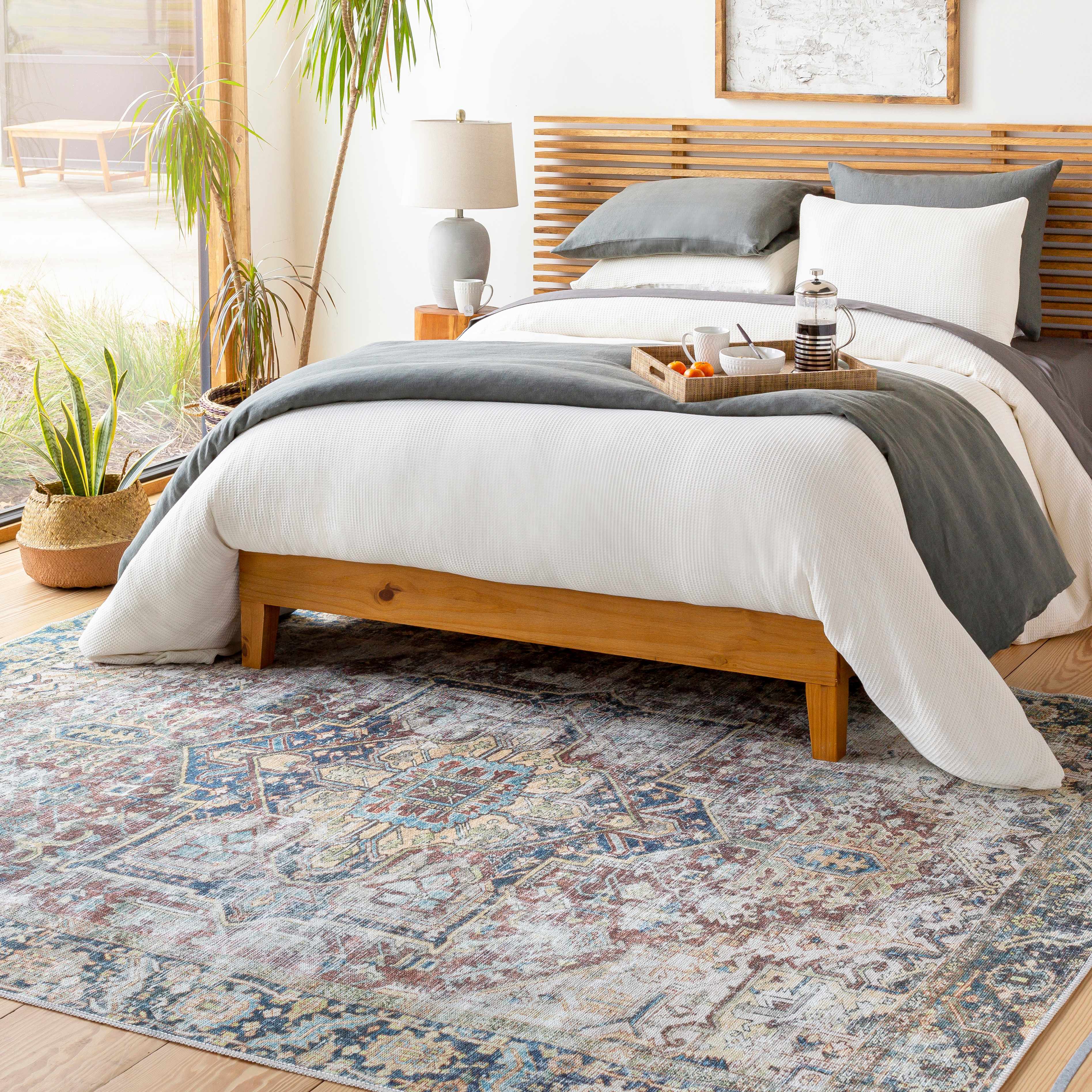 Blue Catigpian Distressed Washable Area Rug - Decor Addict, LLC