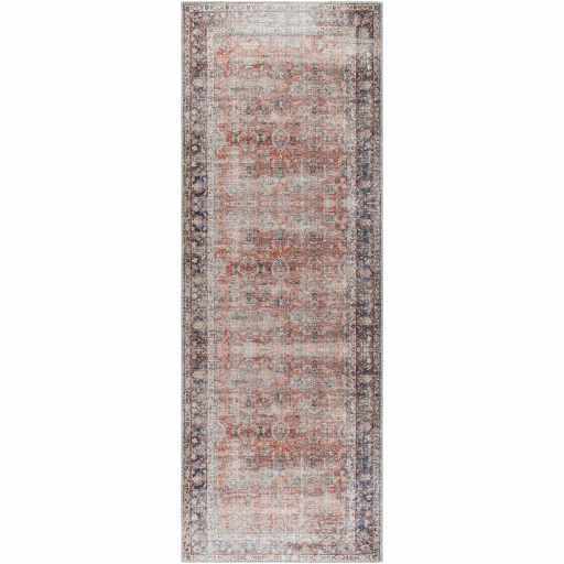 Rust Anahawan Distressed Washable Area Rug - Decor Addict, LLC