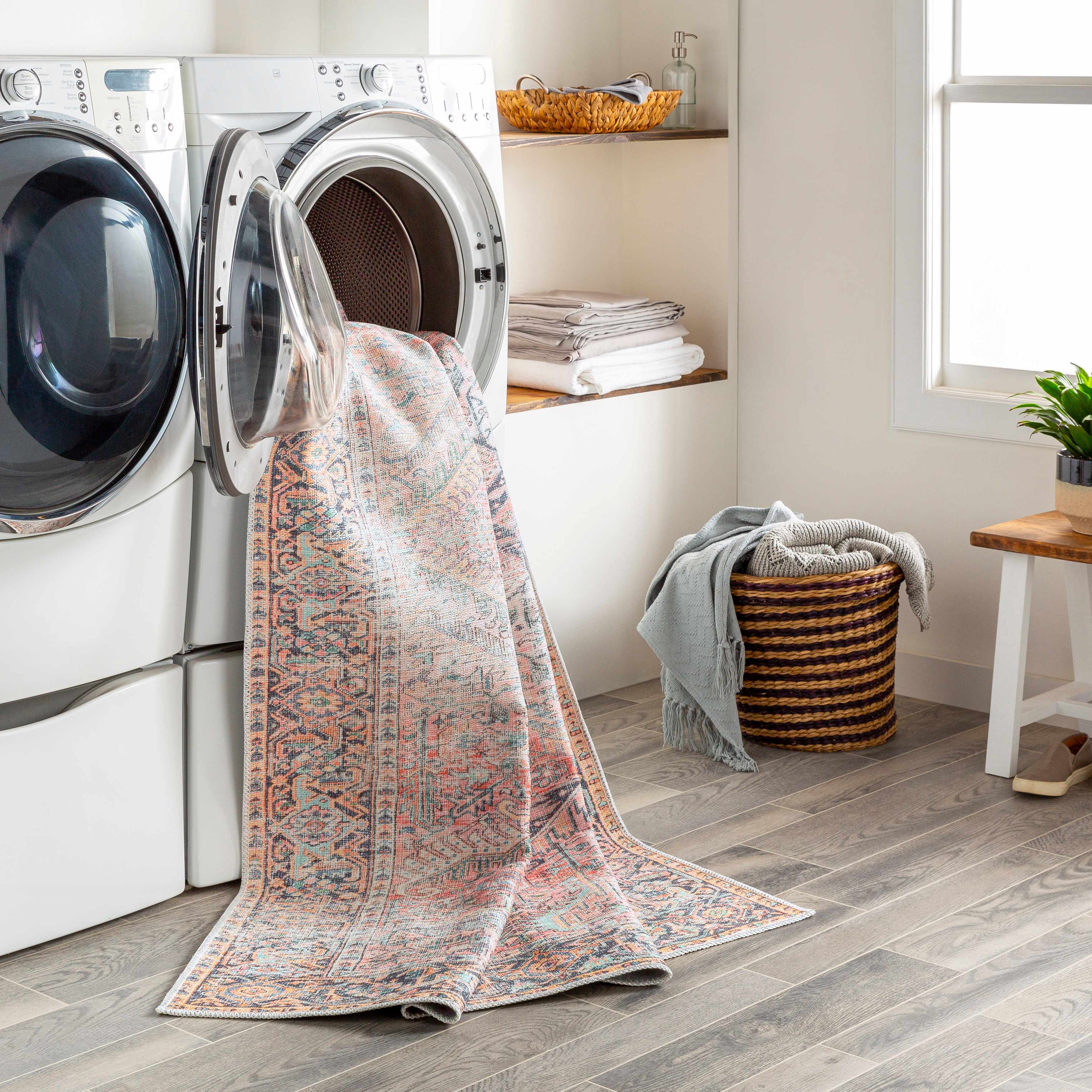 Pink Dunshaughlin Distressed Washable Area Rug - Decor Addict, LLC