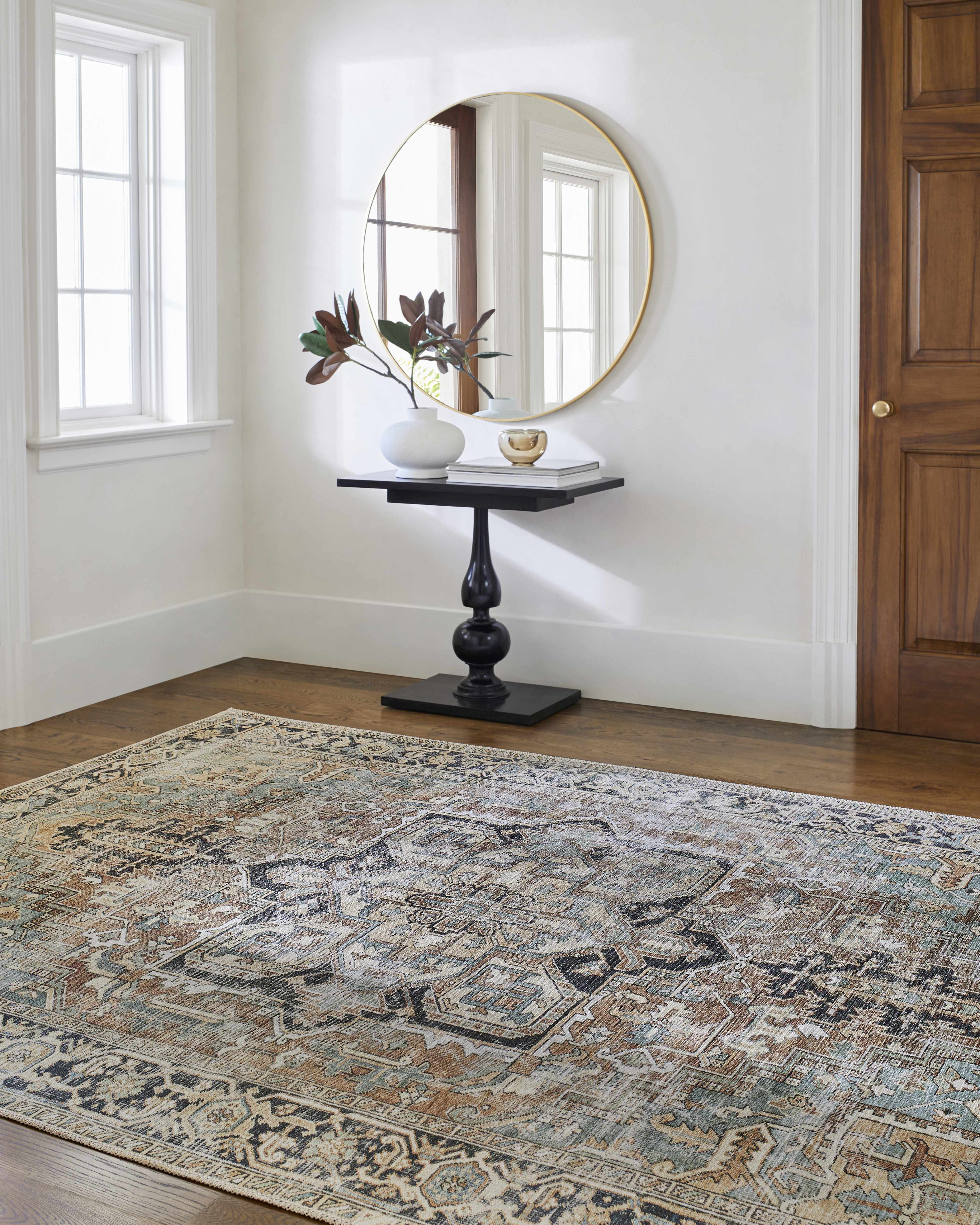 Green Nisa Vintage Washable Area Rug - Decor Addict, LLC